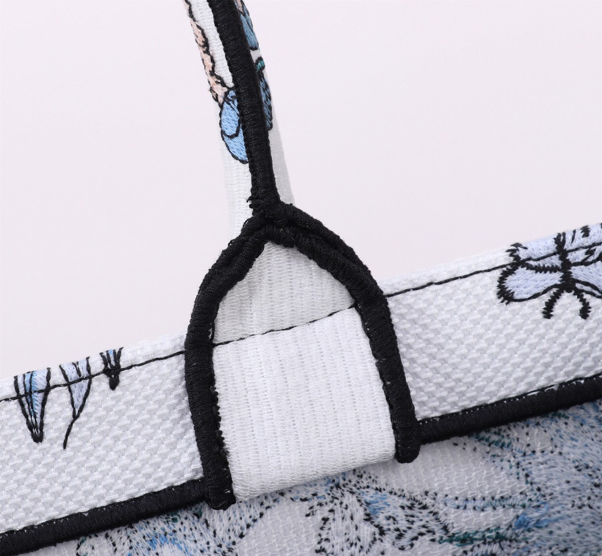 Christian Dior Blue Butterfly Embroidered Book Tote Bag