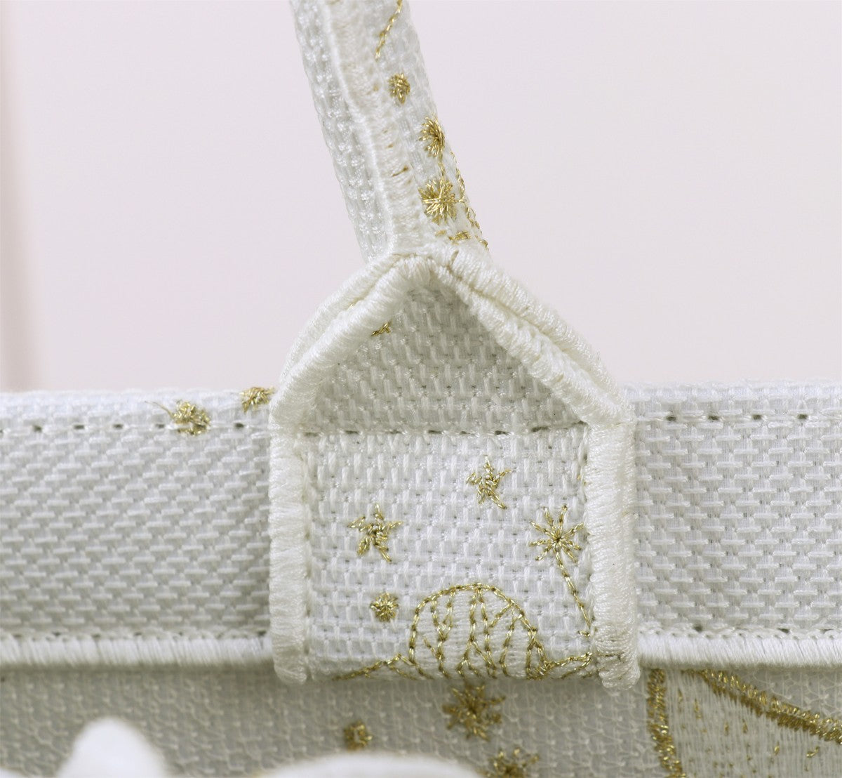 Christian Dior Medium Book Tote - White and Gold Butterfly Embroidery
