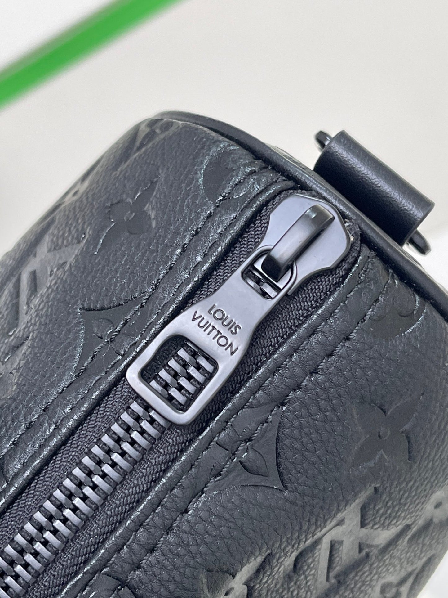 Louis Vuitton Black Embossed Monogram Leather Mini Duffle Crossbody Bag