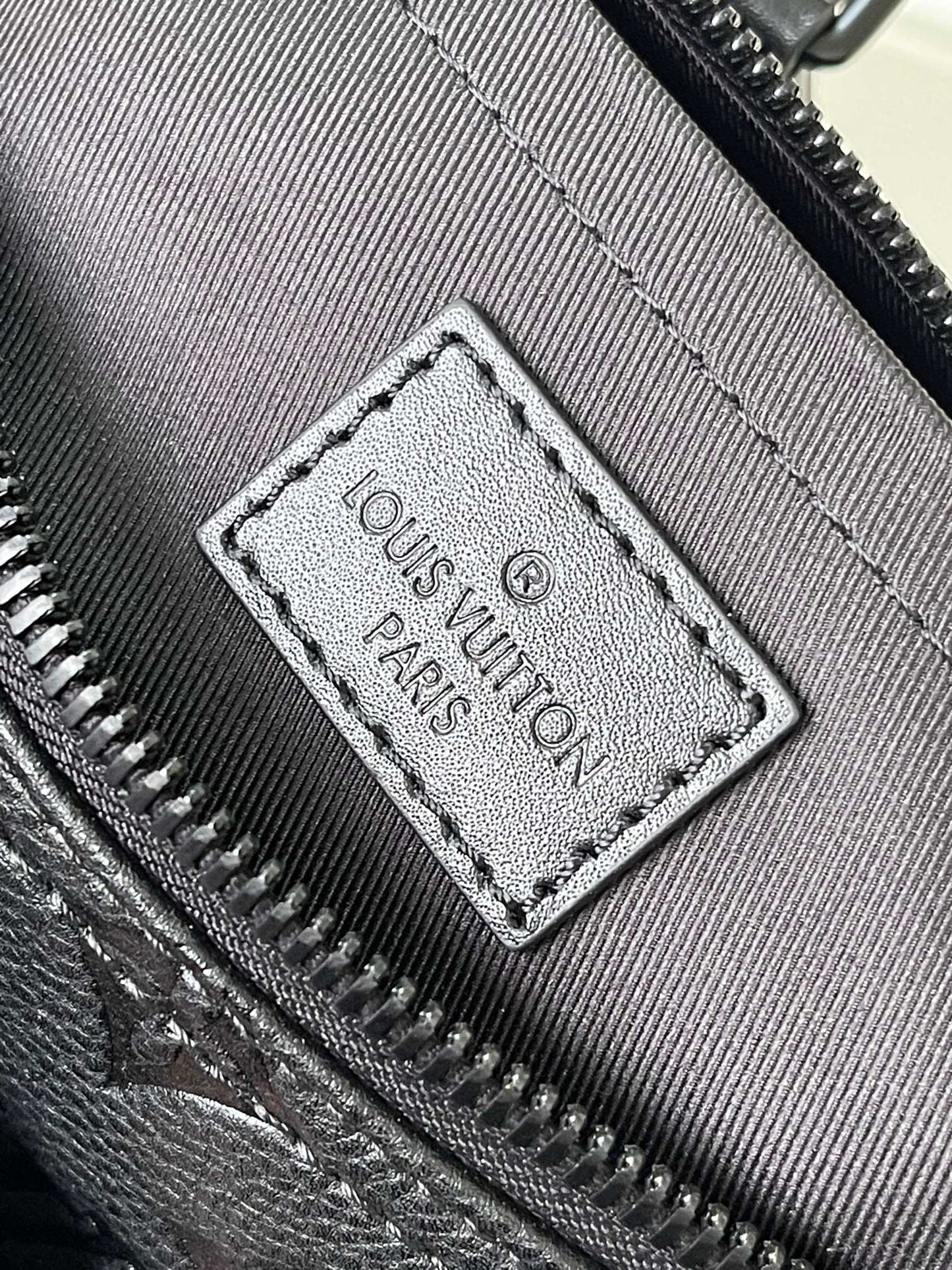 Louis Vuitton Black Embossed Monogram Leather Mini Duffle Crossbody Bag