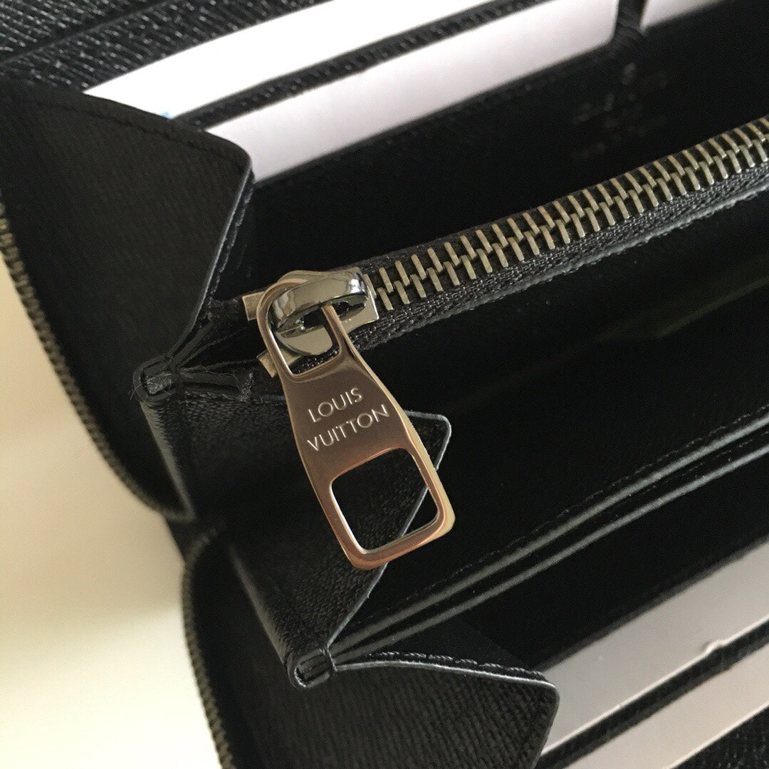 Louis Vuitton Classic Black Monogram Canvas Pouch Wallet with Gift Box