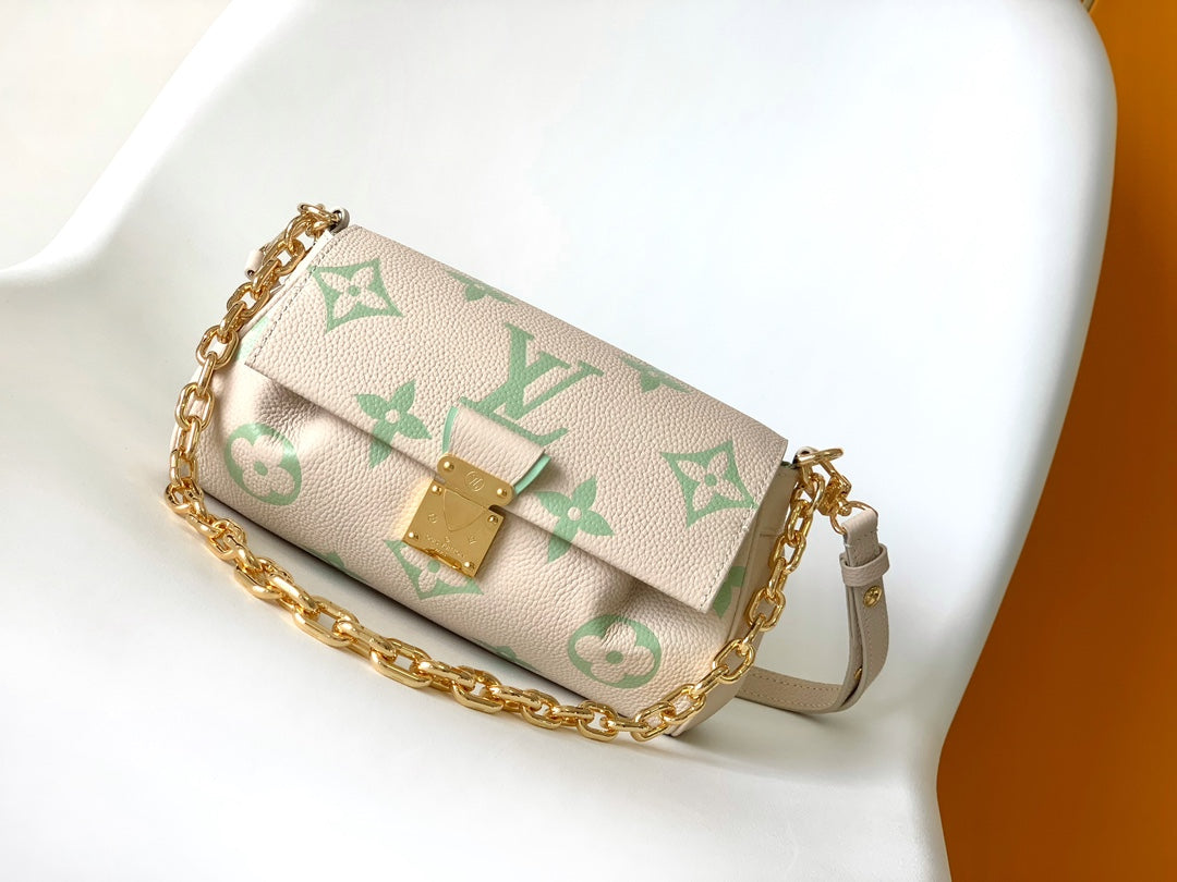 Louis Vuitton Monogram Empreinte Easy Pouch on Strap - Cream &amp; Green
