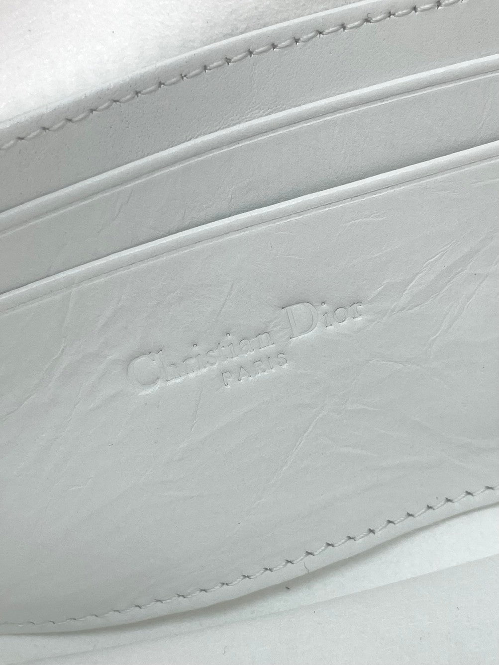Dior White Quilted Leather Shoulder Bag with Gold Chain Strap