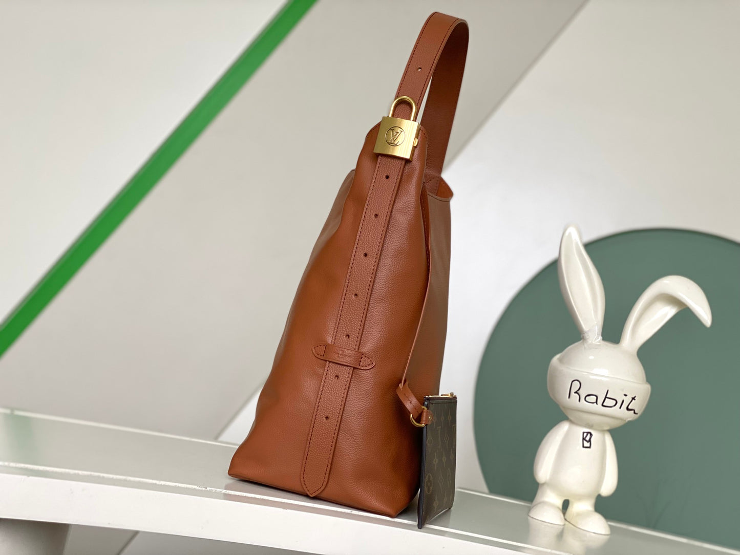 Louis Vuitton Minimalist Cognac Brown Leather Slouchy Hobo Shoulder Bag