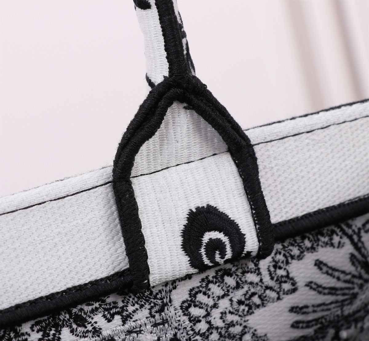 Christian Dior Large Book Tote Black and White Butterfly Embroidered Canvas Bag