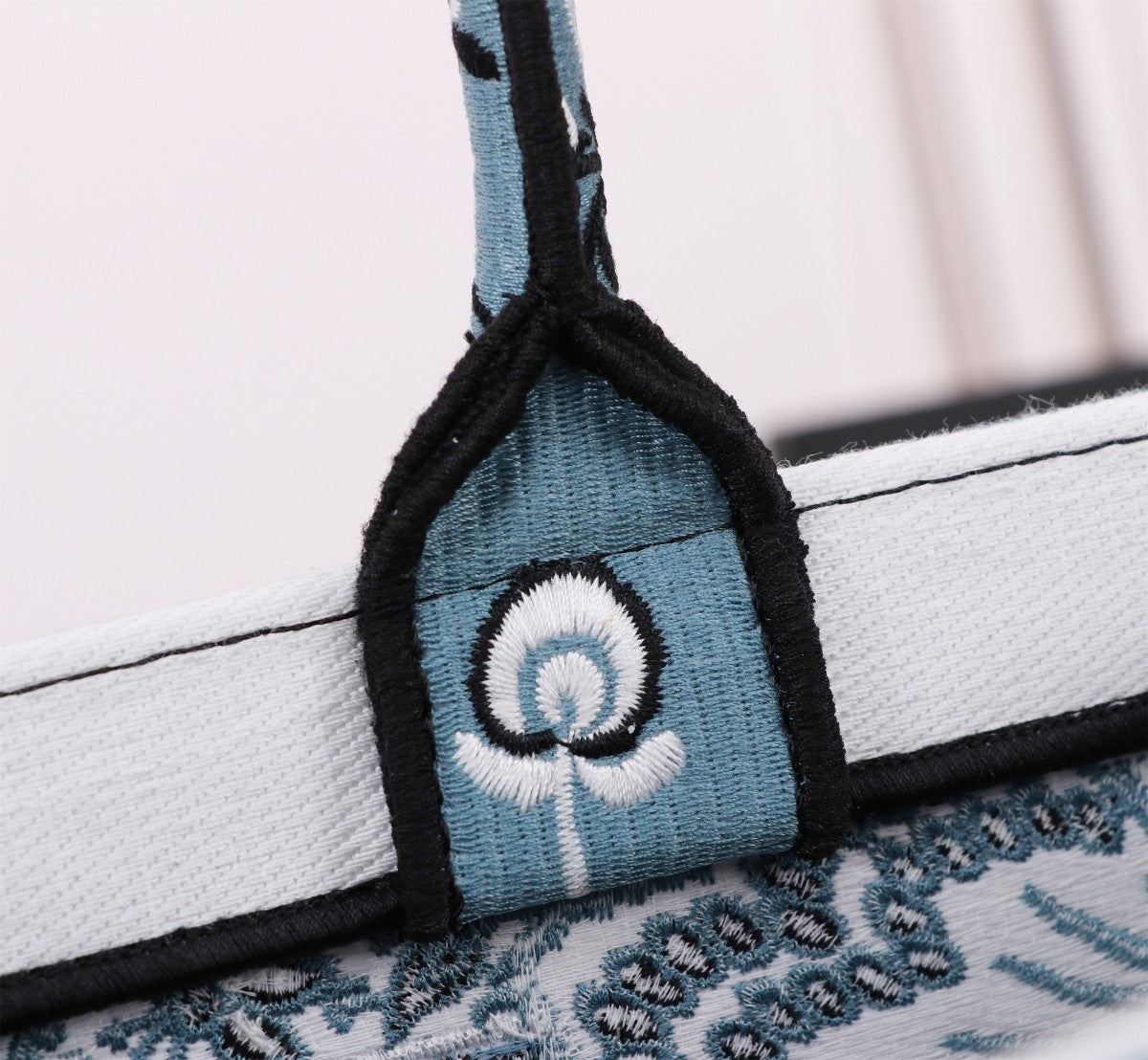 Christian Dior Medium Book Tote Blue Butterfly Embroidery