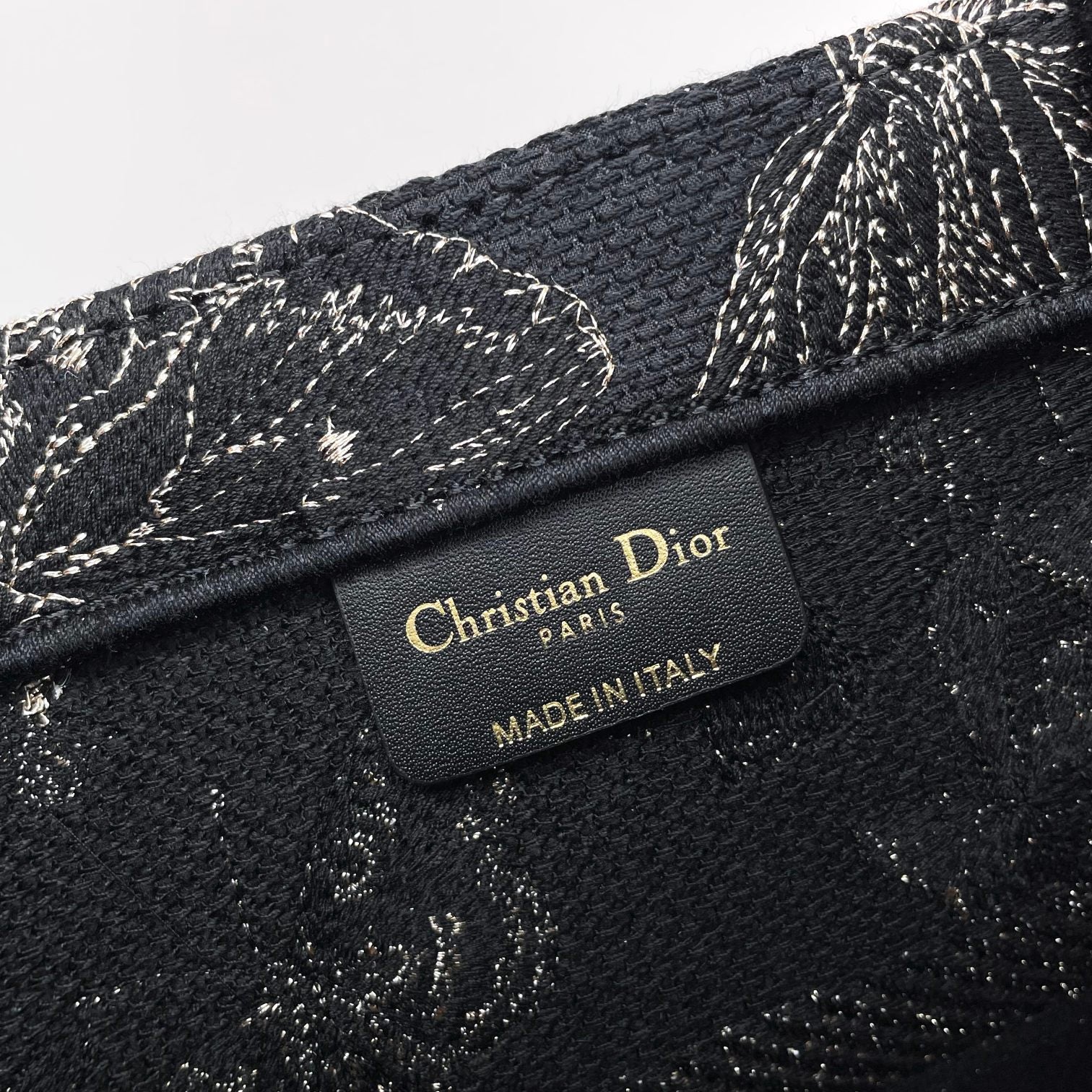 Dior Luxury Butterfly Embroidered Canvas Tote Bag with Top Handles