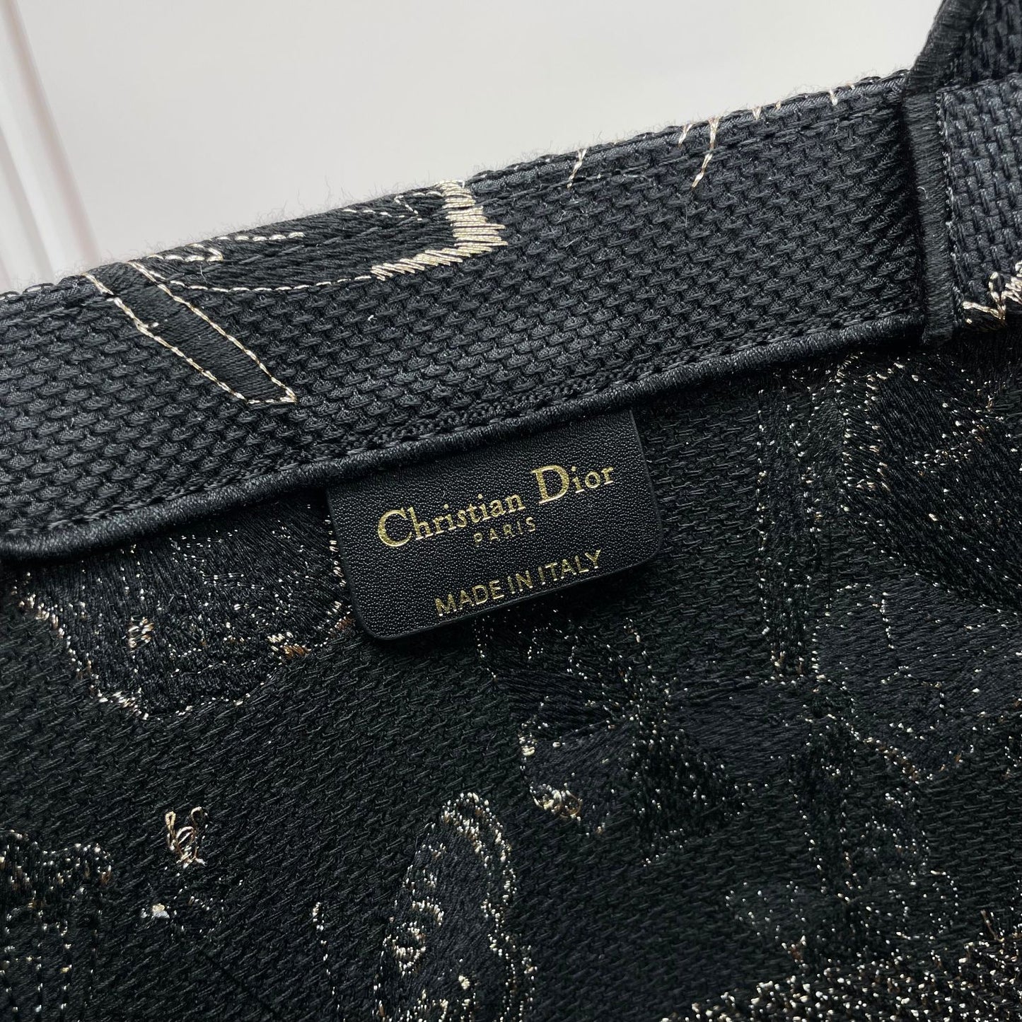 Dior Vintage Butterfly Floral Embroidered Canvas Tote Bag
