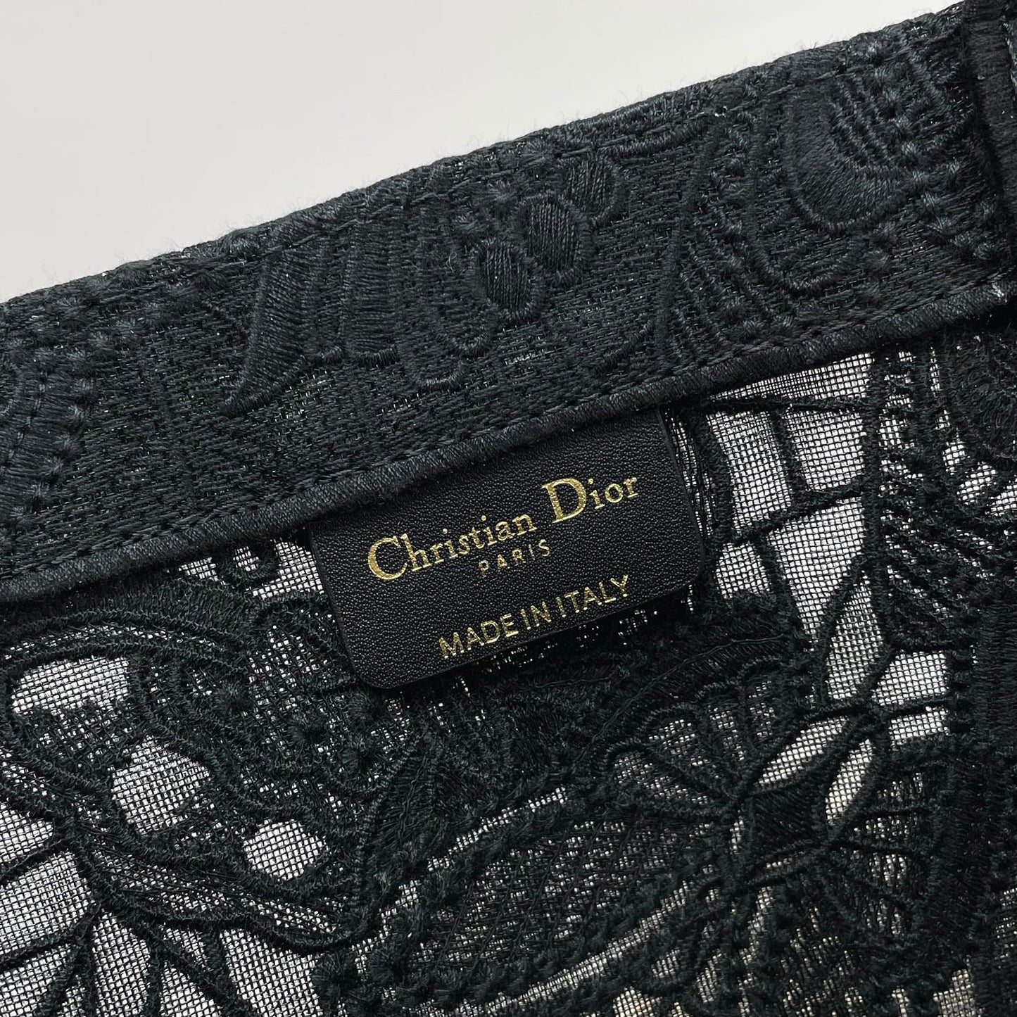 Christian Dior Book Tote Black Butterfly Embroidered Canvas Bag