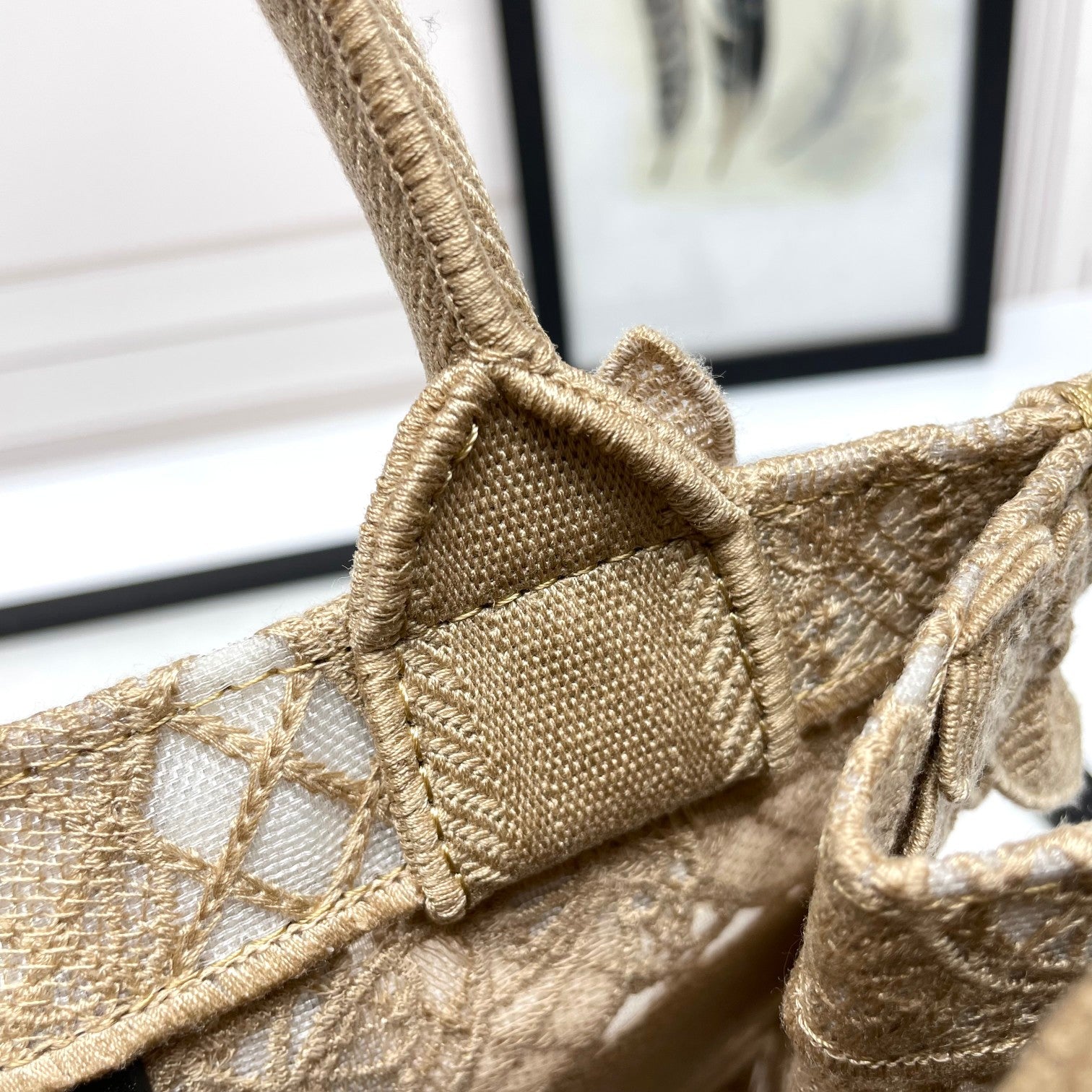 Christian Dior Medium Book Tote - Beige Butterfly Embroidered Canvas Bag