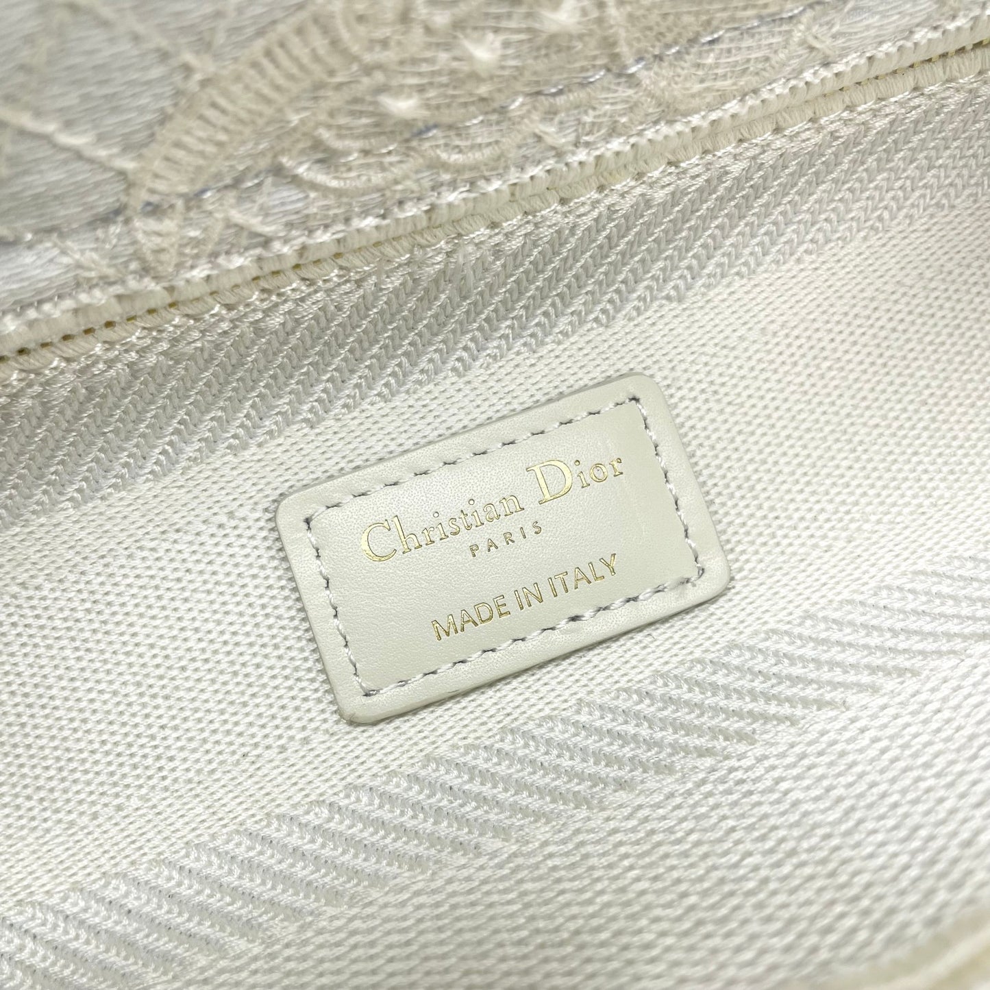 Dior Luxury White Butterfly Embroidered Top Handle Bag with Shoulder Strap