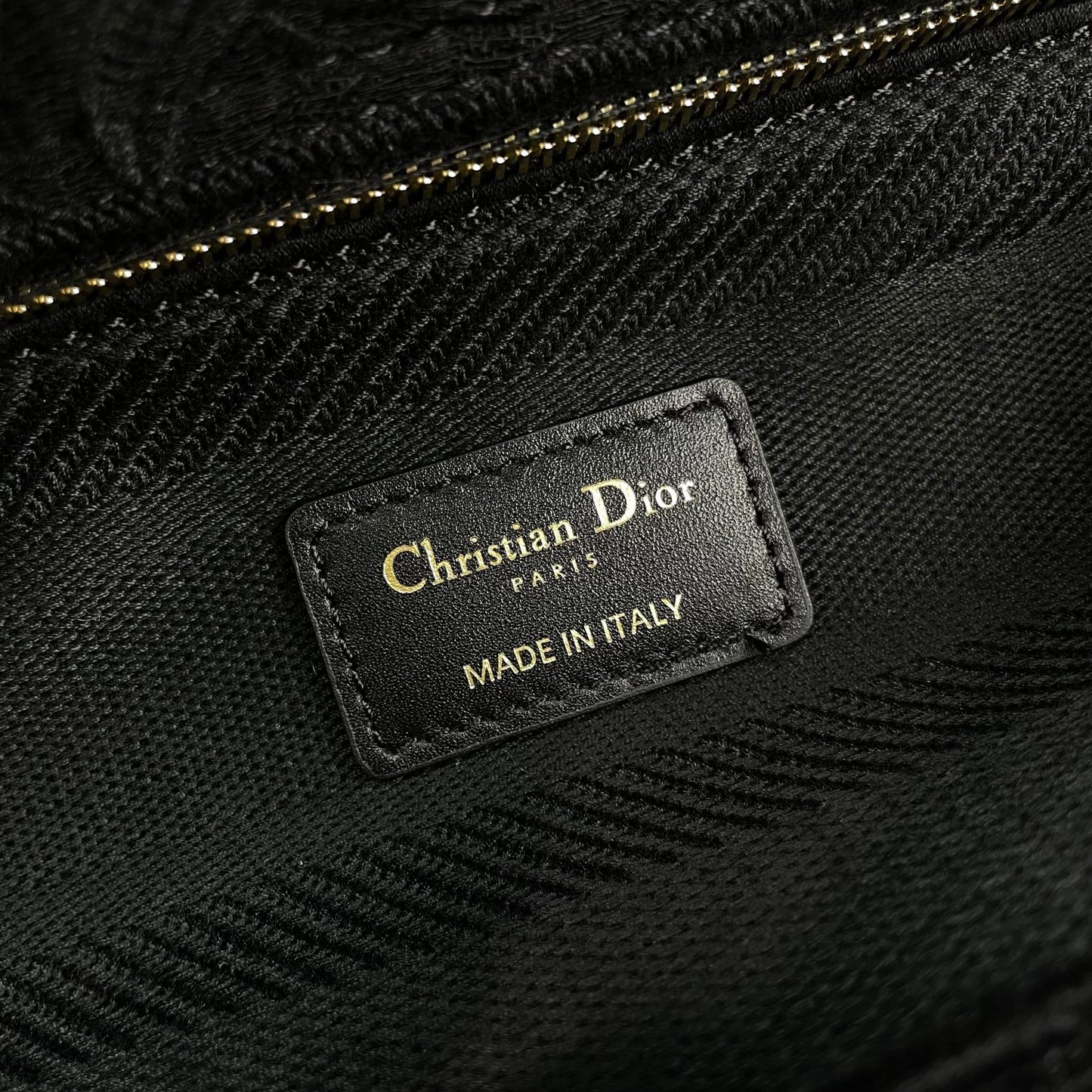 Christian Dior Lady D-Lite Medium Bag Black Embroidered Canvas
