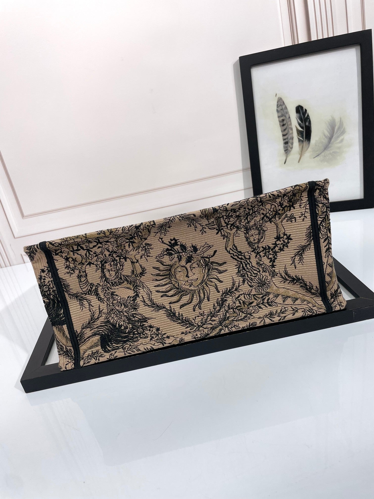 Christian Dior Medium Book Tote Bag with Celestial Sun Embroidery