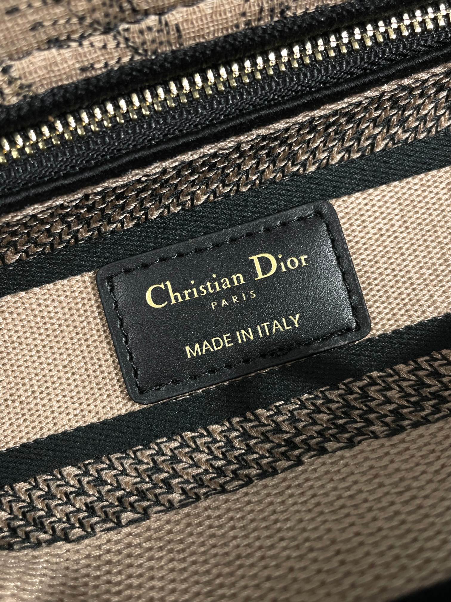 Christian Dior Medium Lady D-Lite Bag - Beige Embroidered Canvas with Constellation Print
