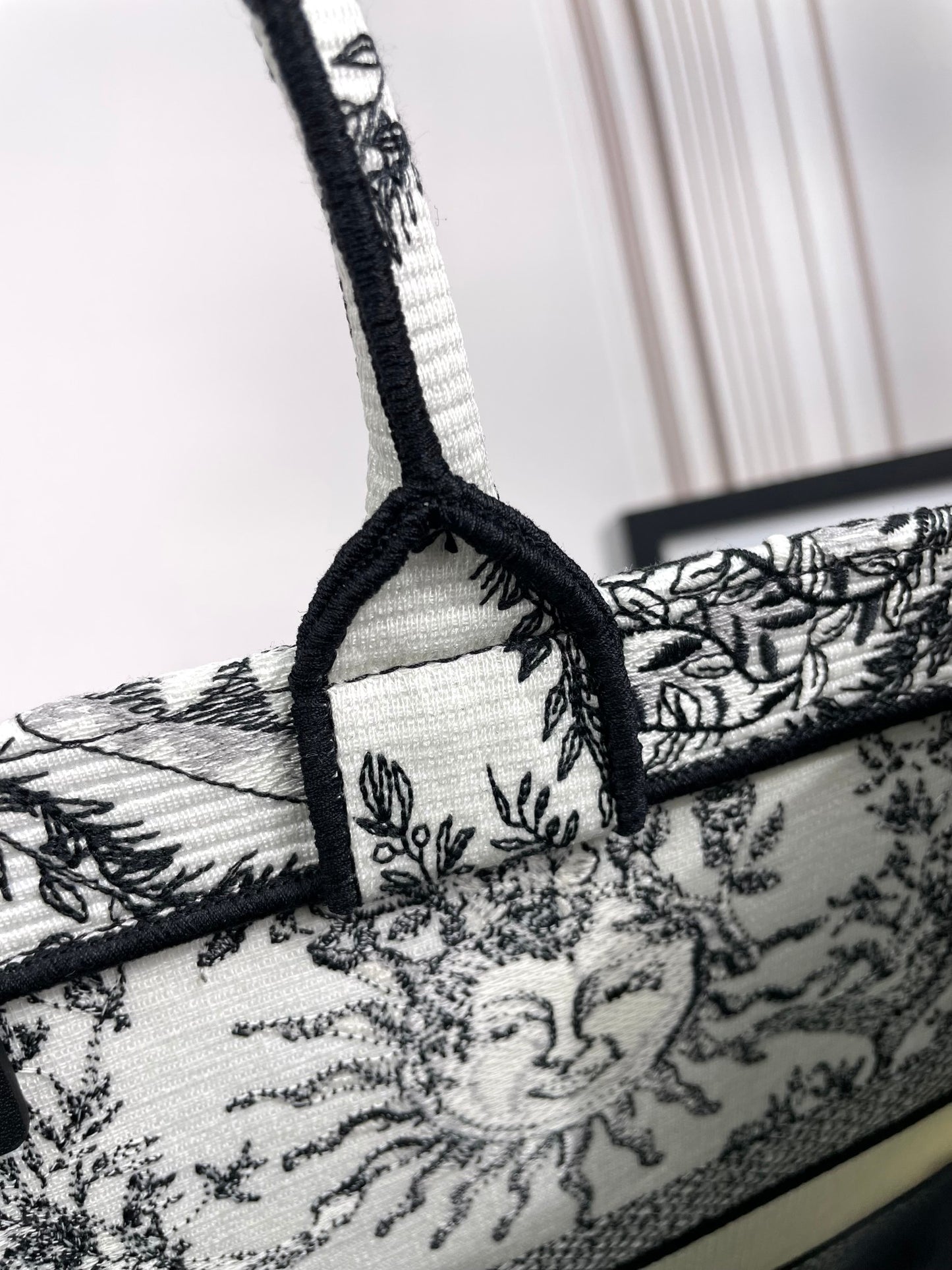 Dior Celestial Sun Embroidered Canvas Tote Bag with Top Handles