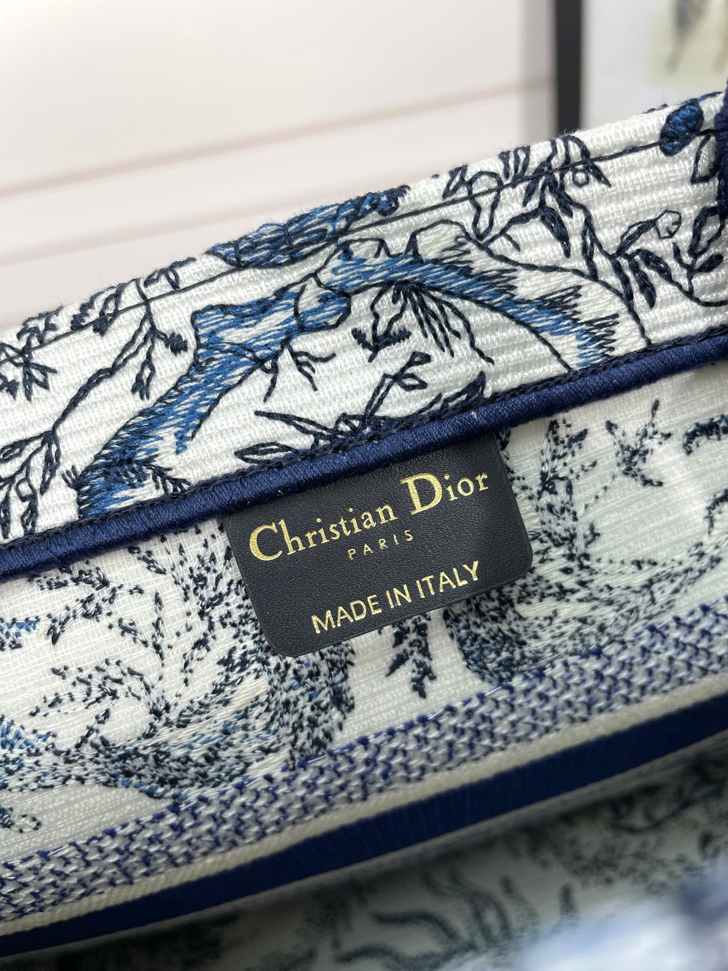 Dior Blue Celestial Sun Embroidered Canvas Tote Handbag