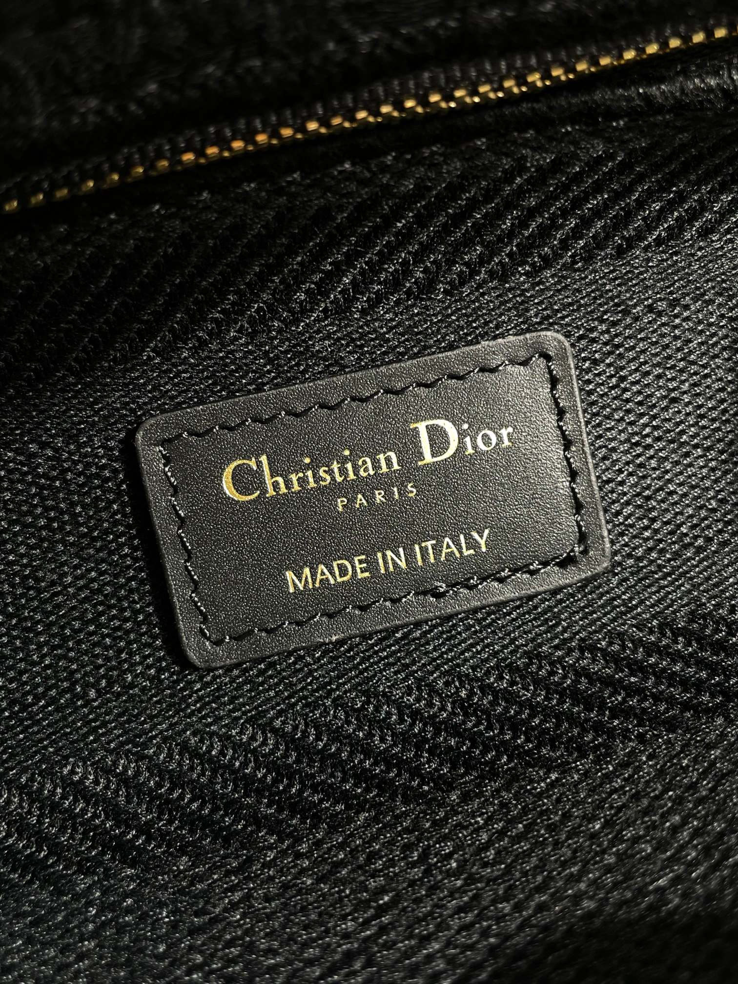 Dior Black Embroidered Canvas Top Handle Tote Bag with Strap