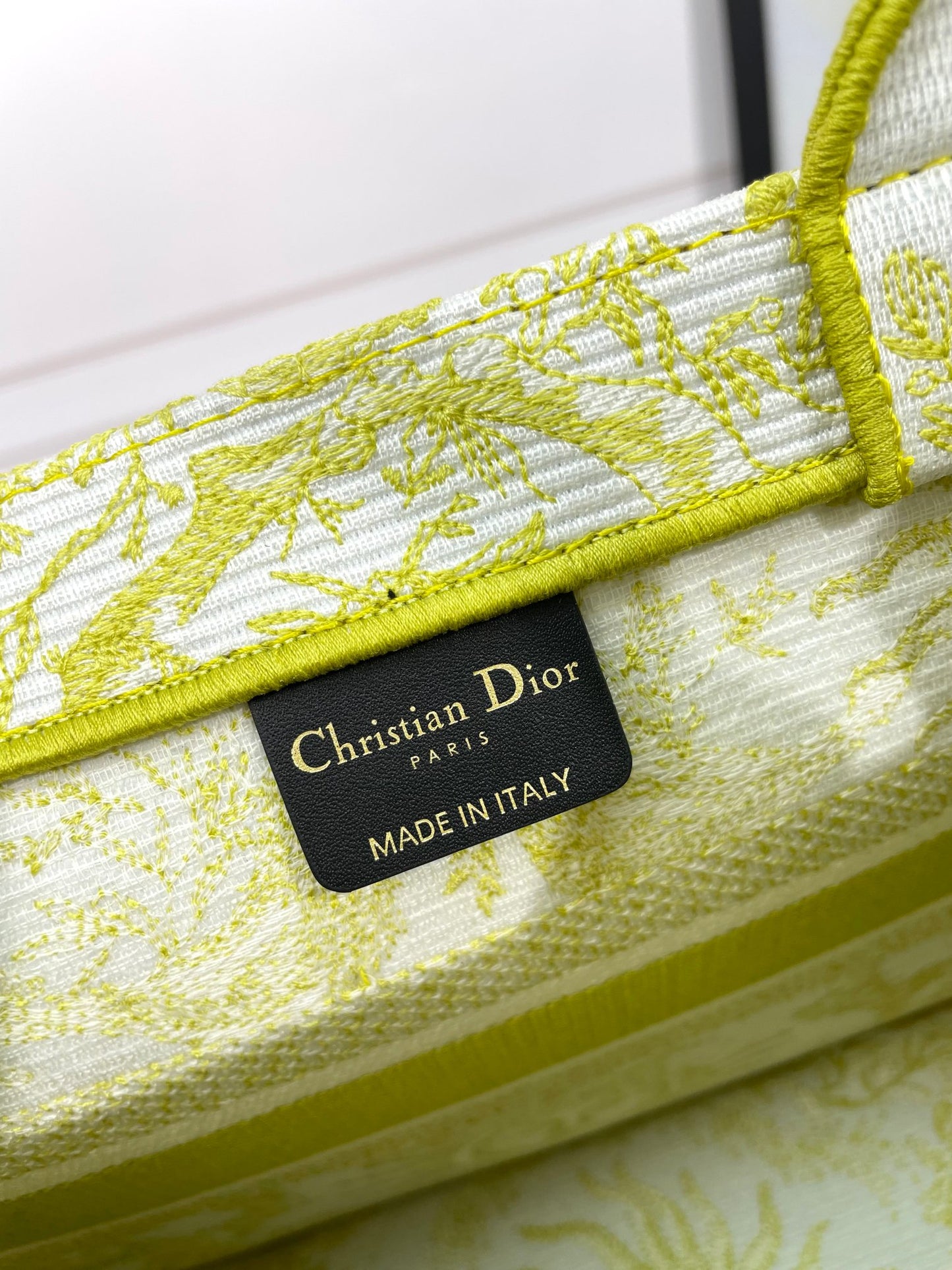 Dior Lime Green Celestial Zodiac Canvas Tote Bag with Top Handles