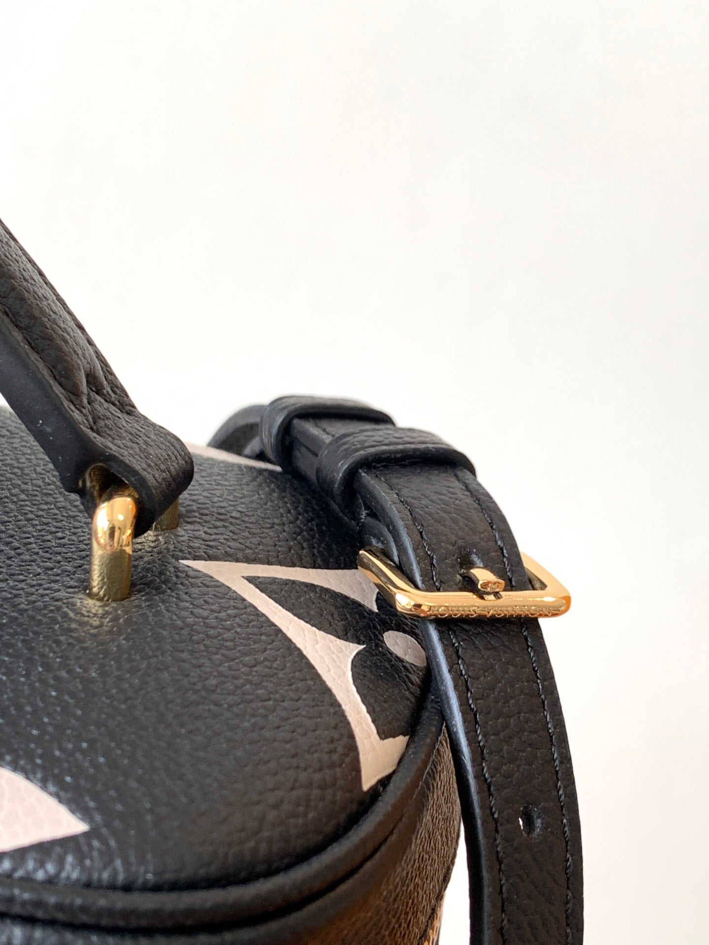 Louis Vuitton Classic Black Monogram Leather Vanity Case Bag with Gold Hardware