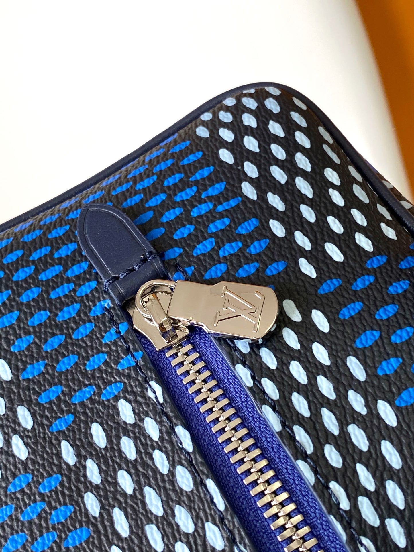 Louis Vuitton Blue Checkered Travel Toiletry Bag Dopp Kit with Handle