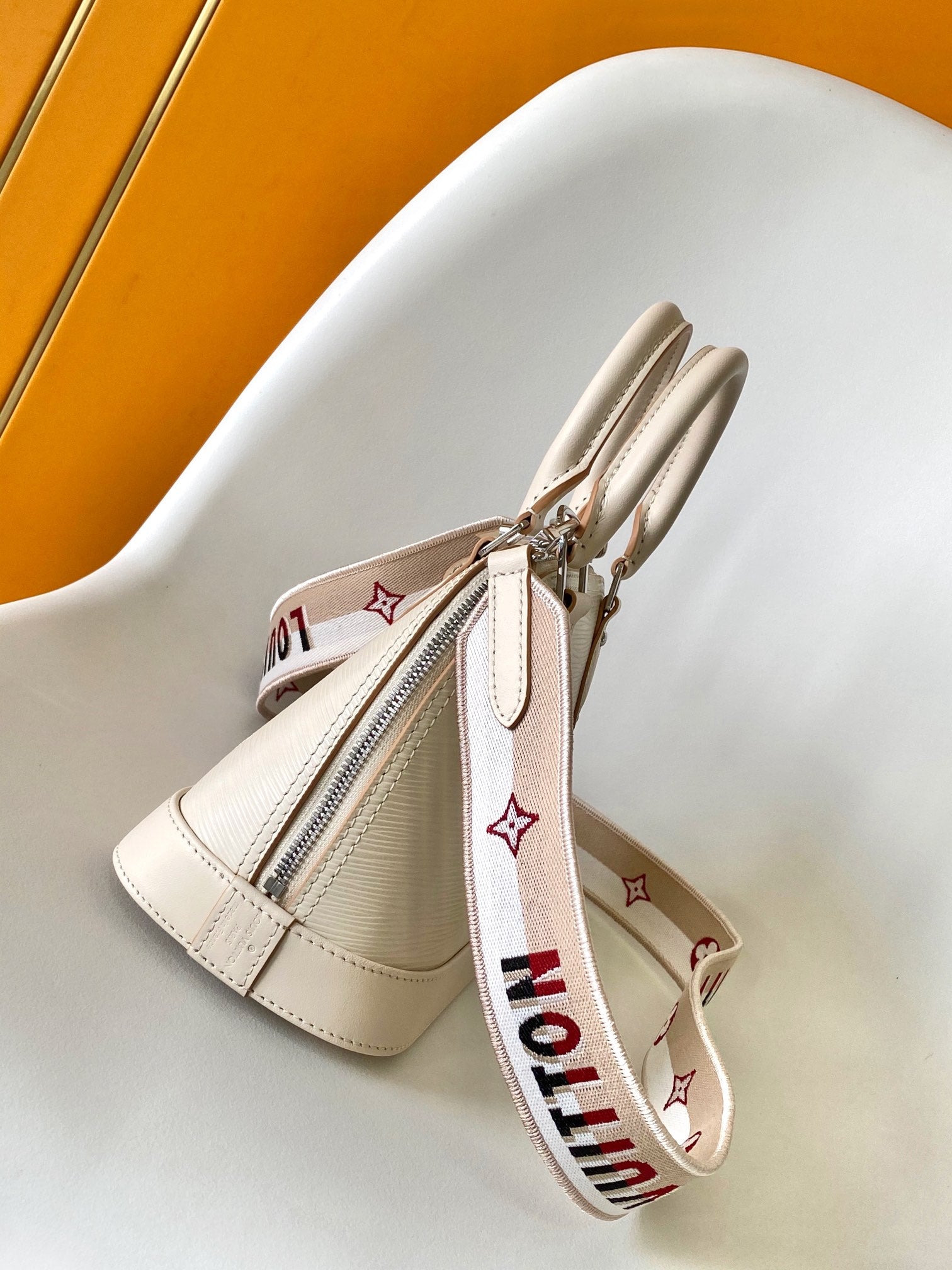 Louis Vuitton Blush Pink Textured Leather Dome Satchel Bag with Strap