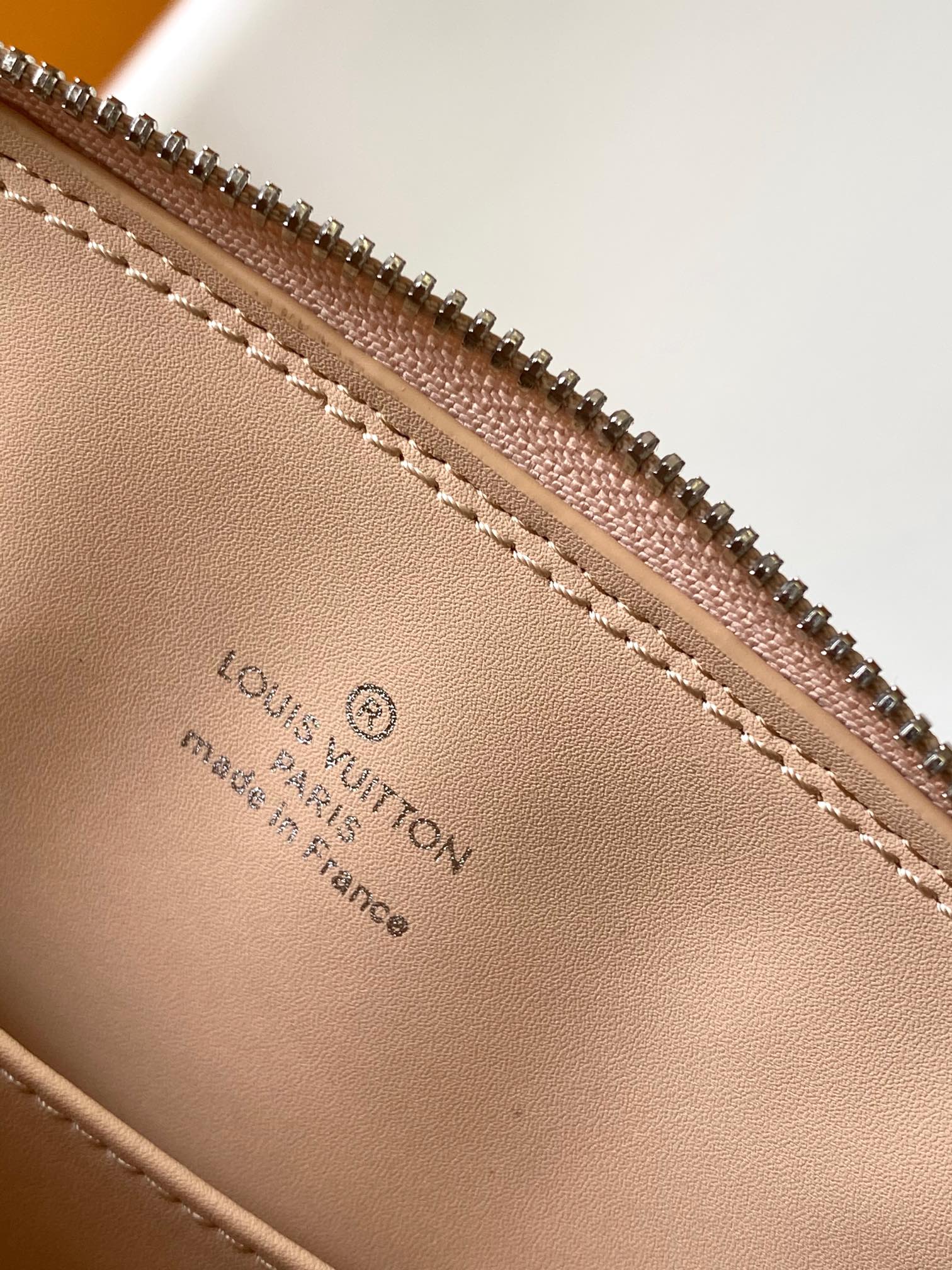 Louis Vuitton Elegant Beige Quilted Leather Dome Handbag with Studs