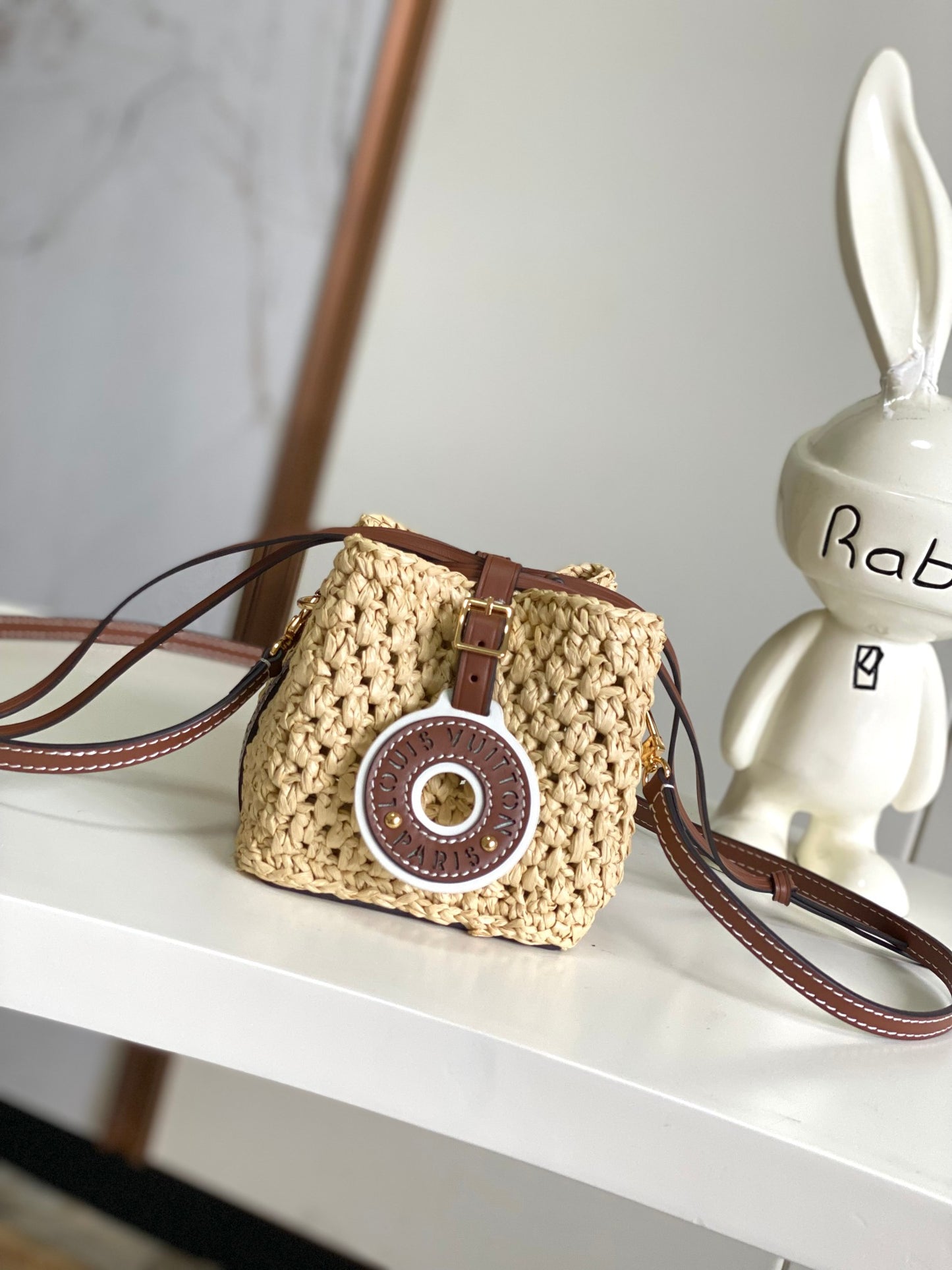Louis Vuitton Nano Noé Bucket Bag - Raffia &amp; Brown Leather