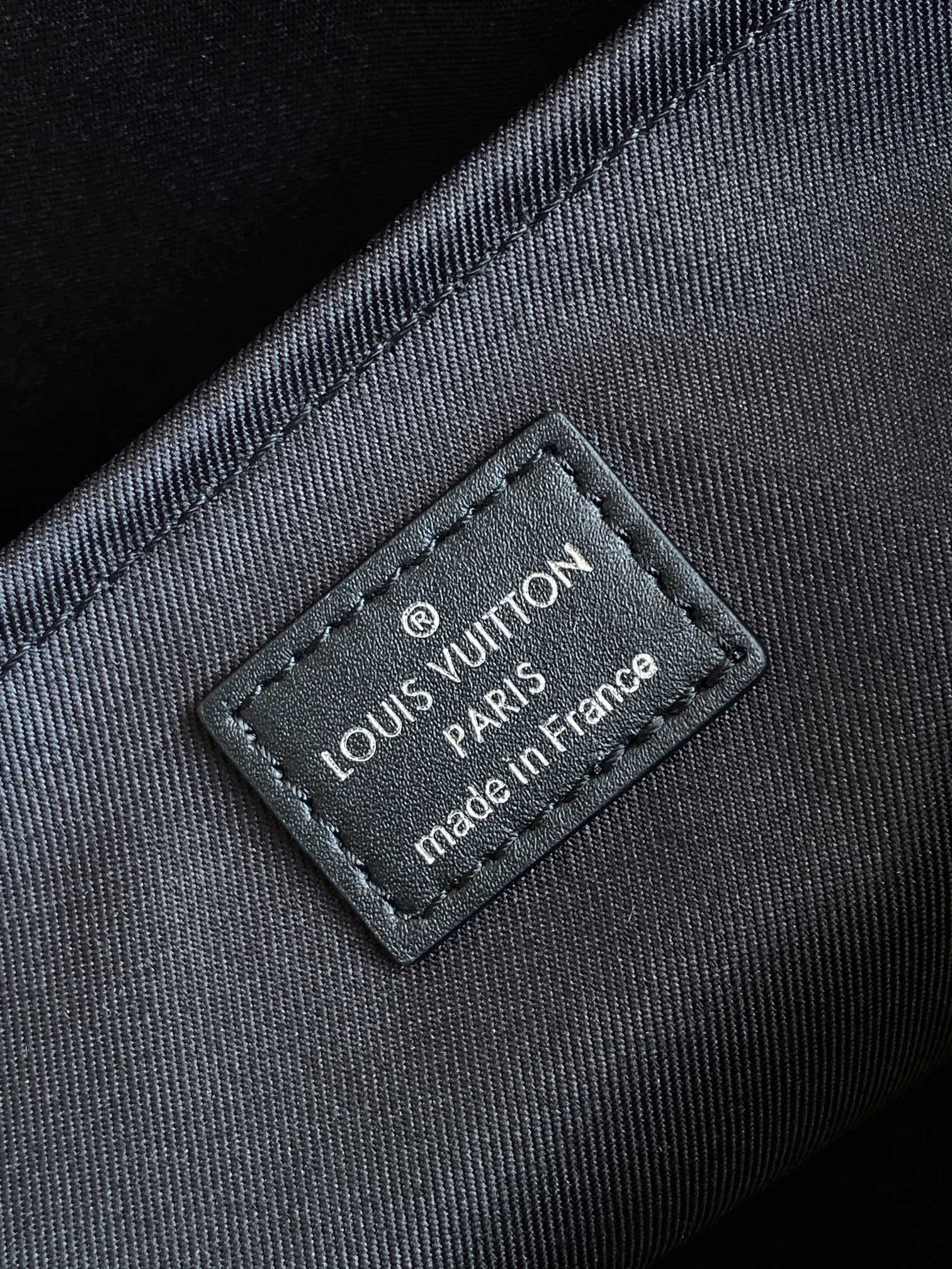 Louis Vuitton Black Monogram Print Large Tote Bag with Top Handles and Luggage Tag