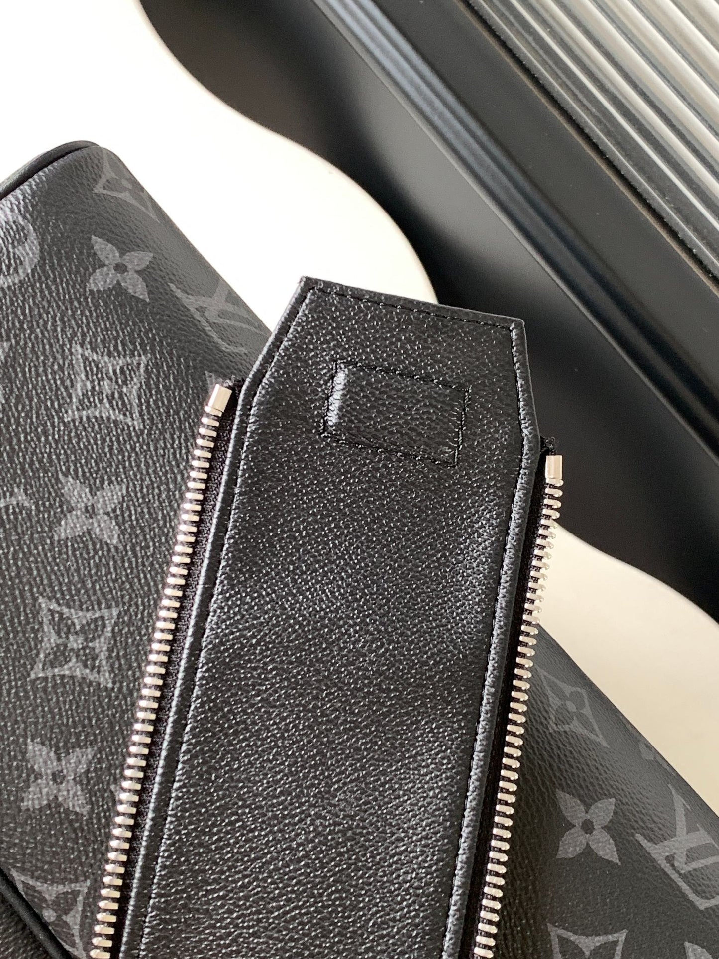 Louis Vuitton Black Monogram Pattern Luxury Travel Toiletry Bag Double Zip Dopp Kit