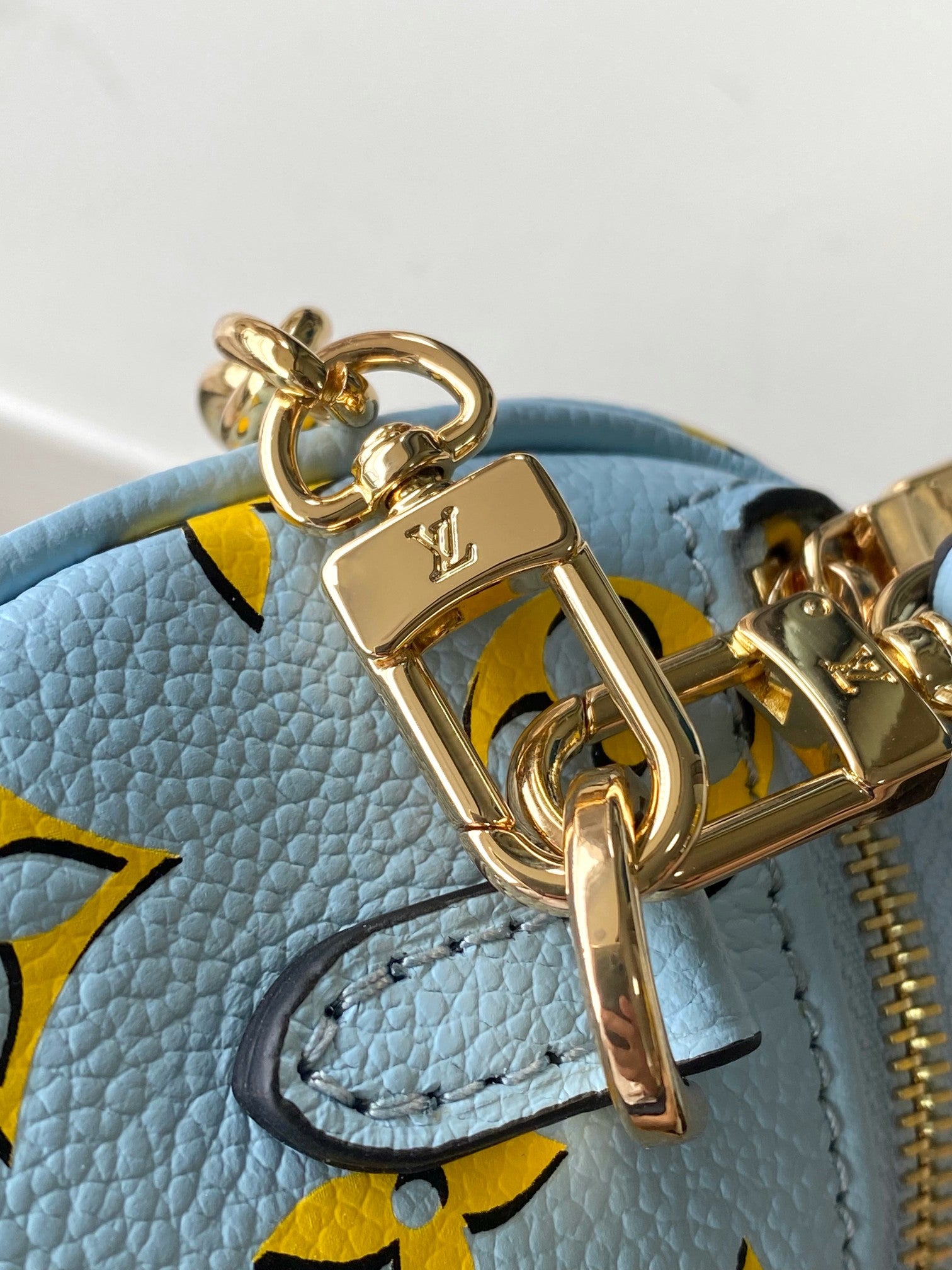 Louis Vuitton Mini Bumbag - Monogram Empreinte Leather - Light Blue &amp; Yellow