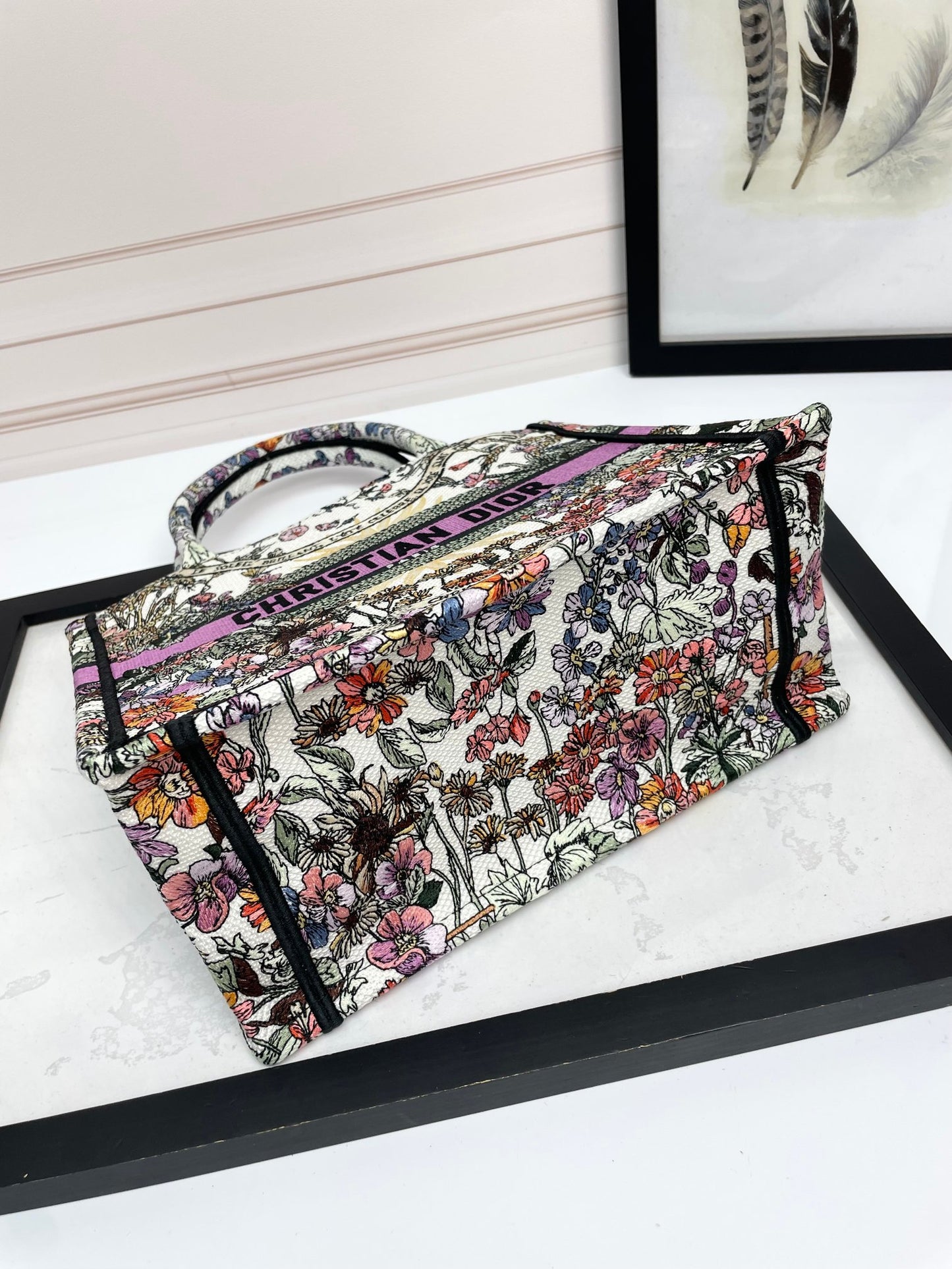 Christian Dior Book Tote Multicolor Floral Embroidered Luxury Handbag