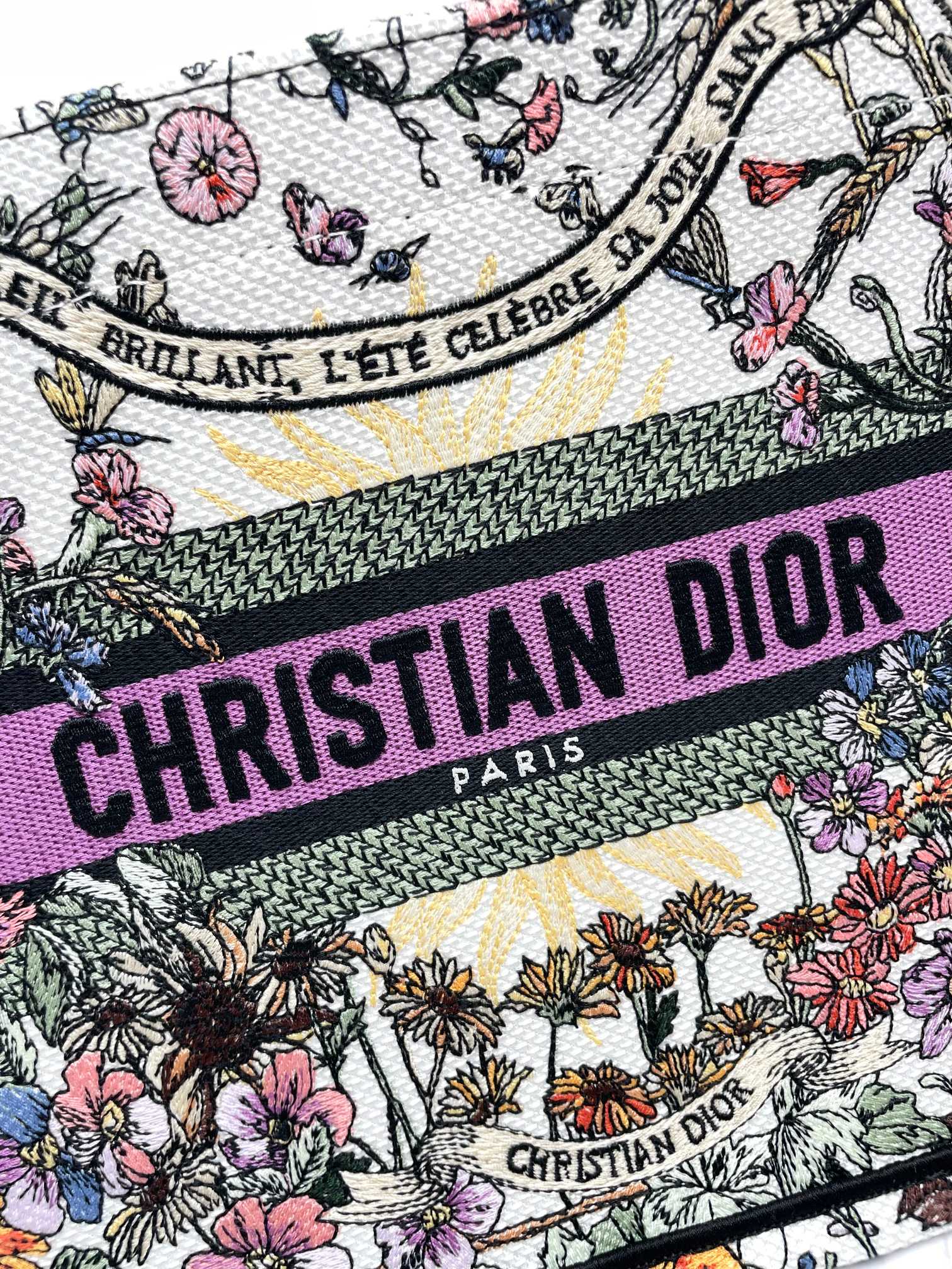 Christian Dior Book Tote Multicolor Floral Embroidered Luxury Handbag