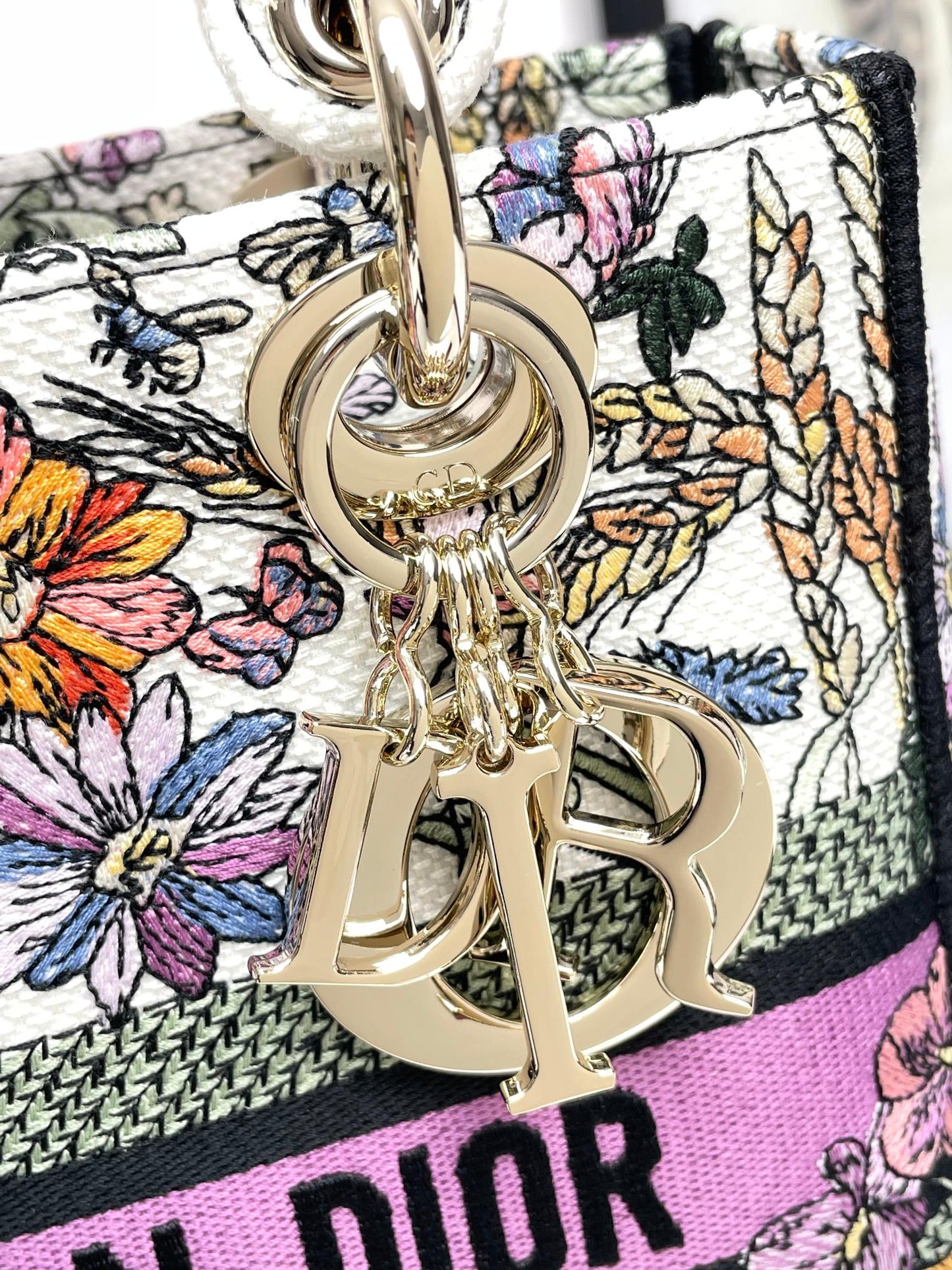 Christian Dior Medium Lady D-Lite Bag - Floral Embroidery