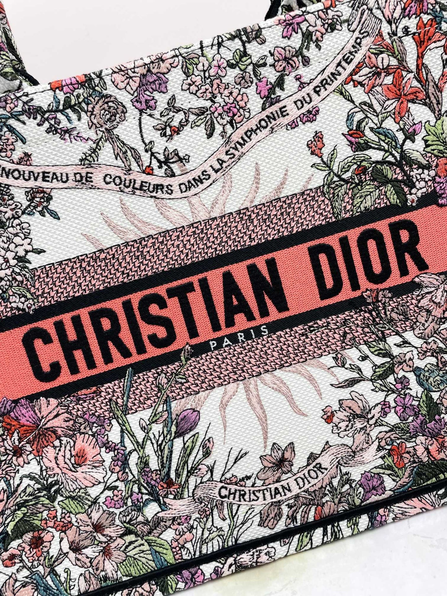Christian Dior Book Tote Bag - Multicolor Toile de Jouy Embroidered Canvas