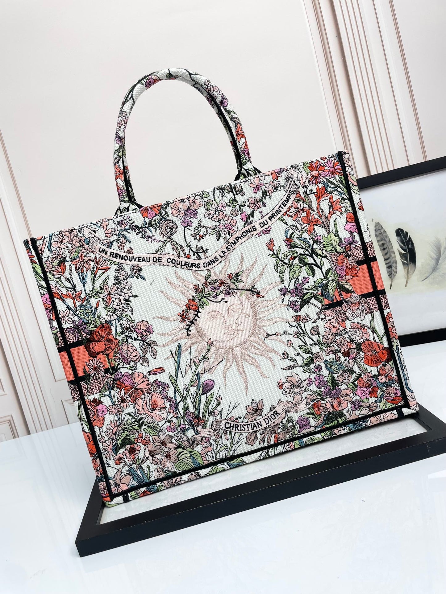 Christian Dior Large Book Tote Mille Fleurs Multicolored Embroidery