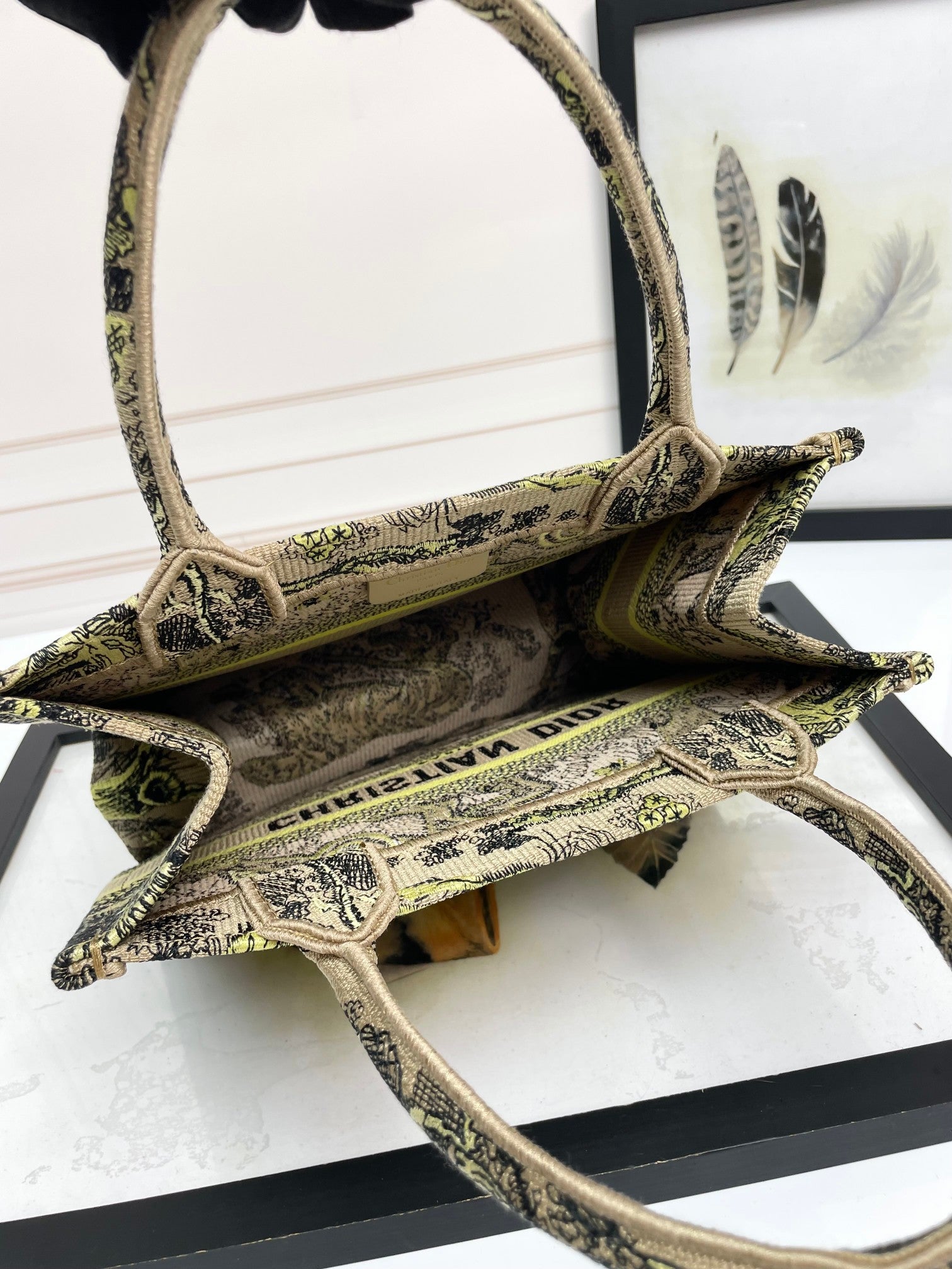 Dior Embroidered Tiger Jungle Canvas Tote Bag Luxury Handbag