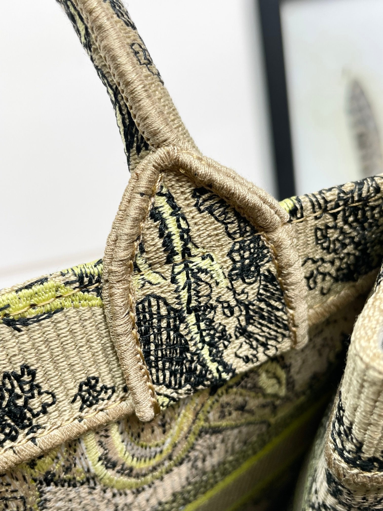 Dior Embroidered Safari Animal Tapestry Tote Bag with Top Handles