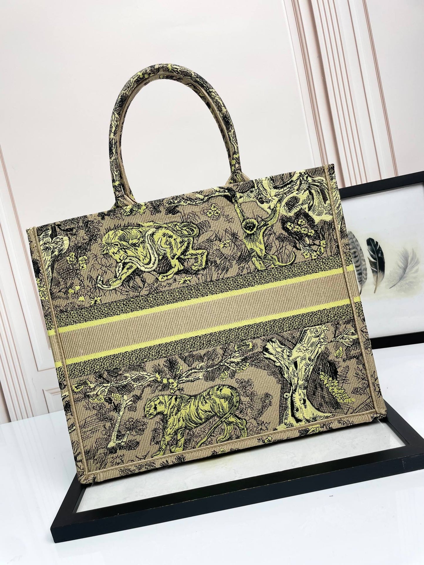Christian Dior Large Book Tote Bag in Embroidered Canvas