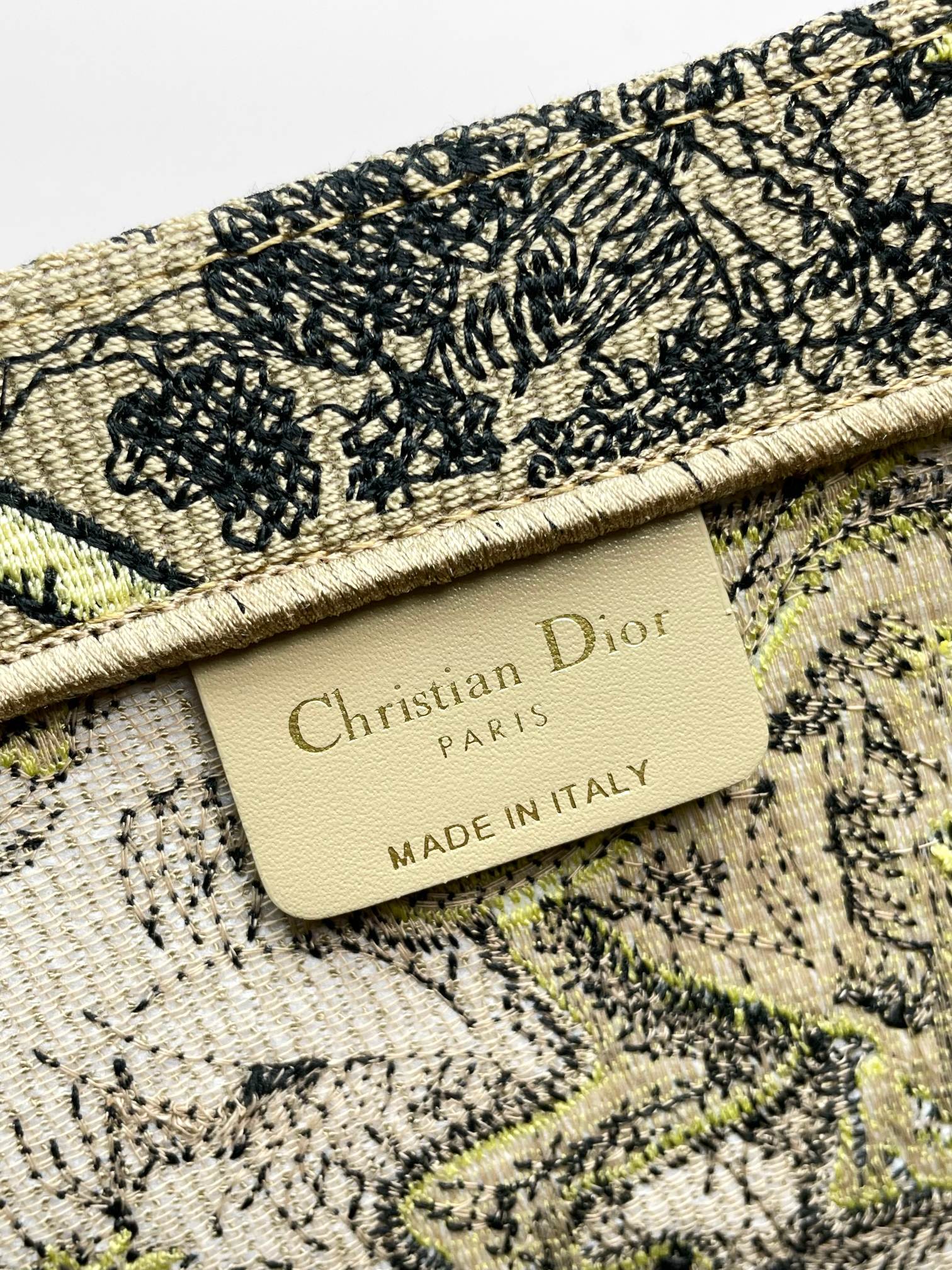 Dior Embroidered Jungle Animal Canvas Tote Bag Vintage Shoulder Handbag