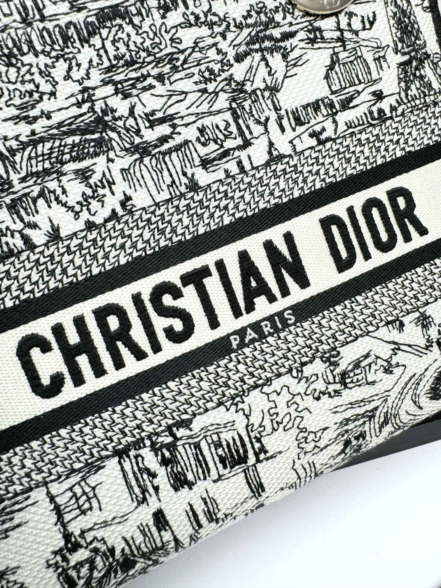 Christian Dior Lady D-Lite Bag - Toile de Jouy Reverse Embroidery - White and Black