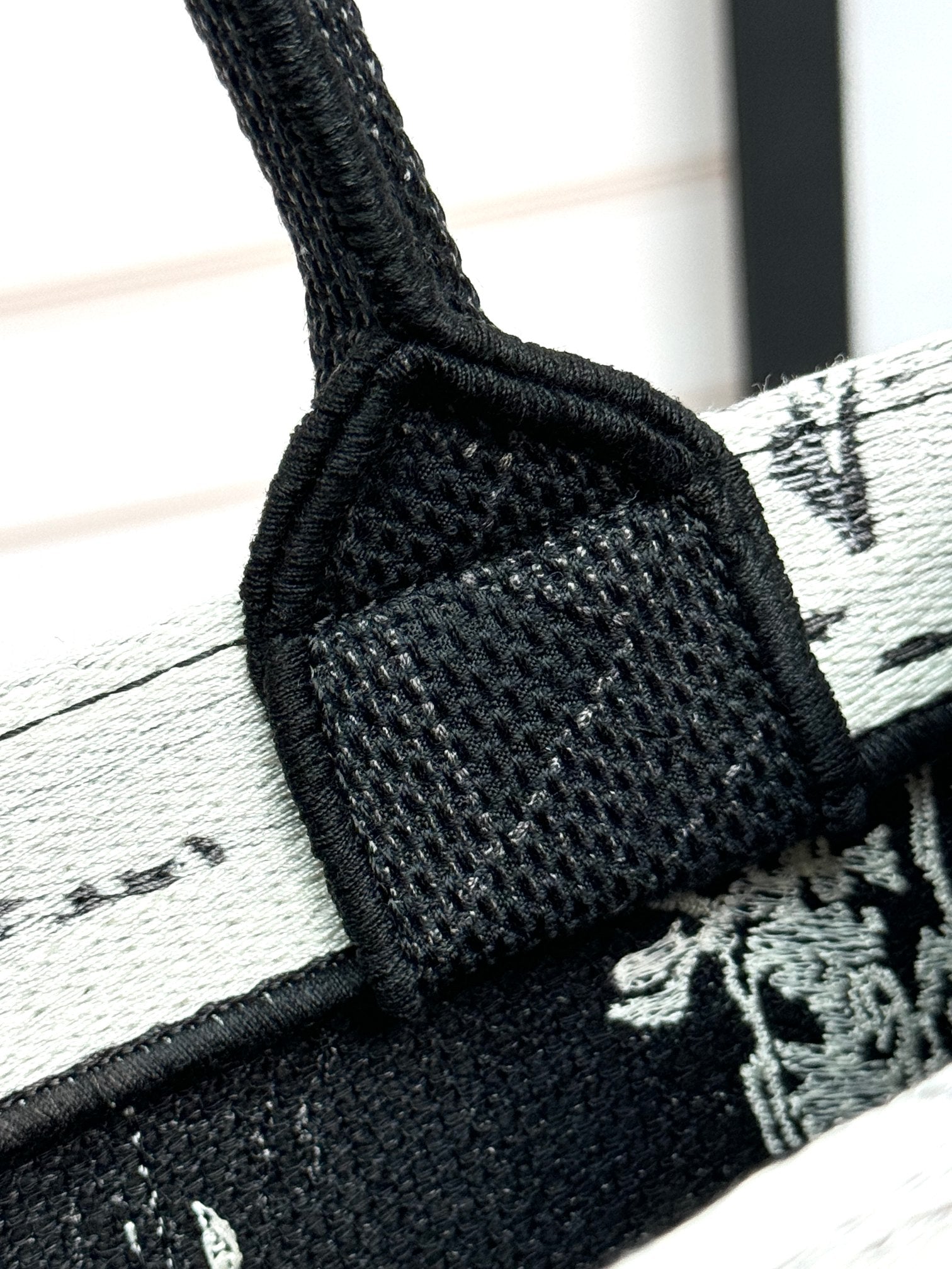 Dior Monochrome City Landscape Embroidered Canvas Tote Handbag