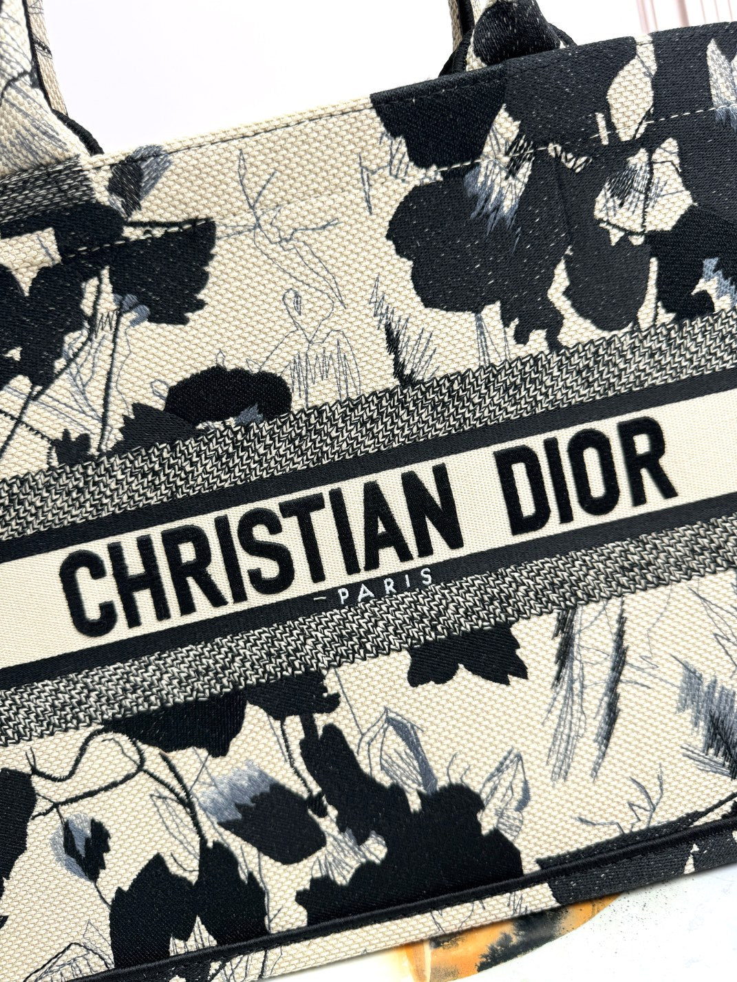 Christian Dior Small Book Tote Floral Print Canvas Bag