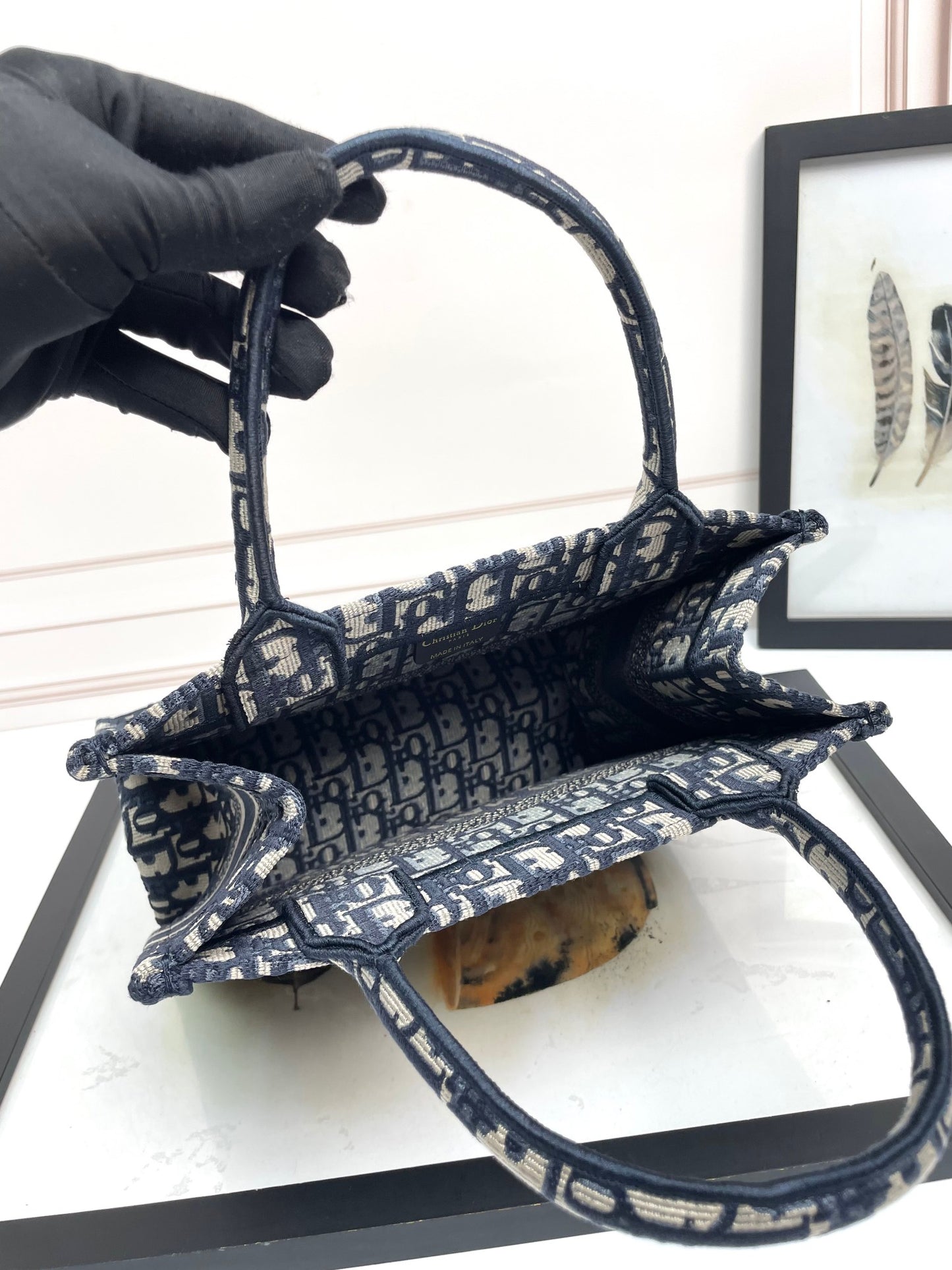 Christian Dior Blue Dior Oblique Book Tote Bag
