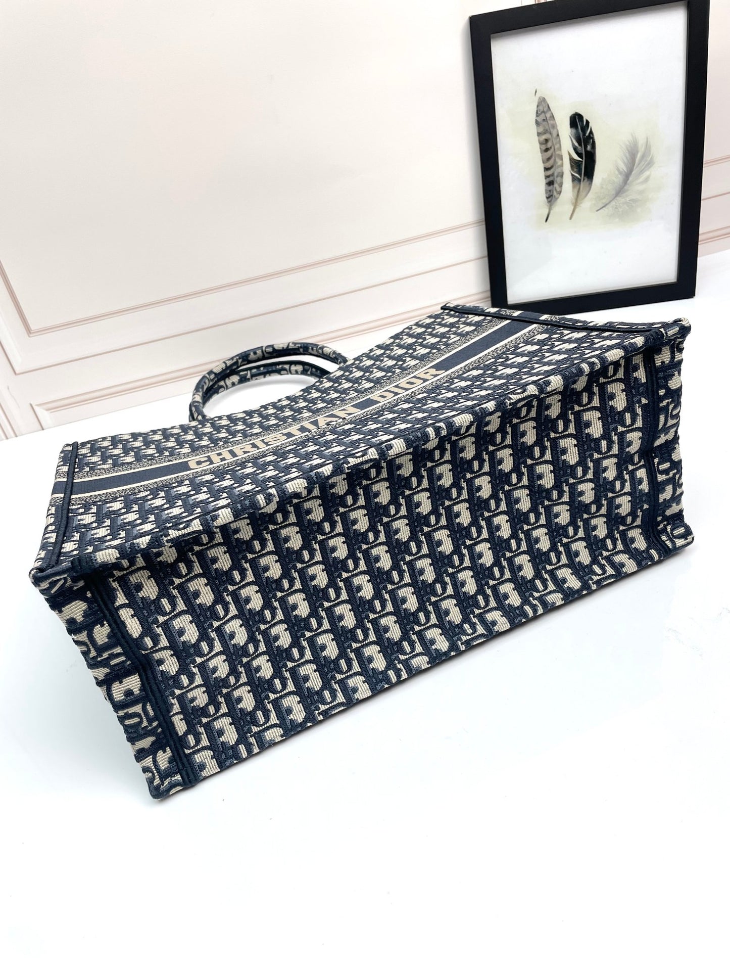 Christian Dior Blue Oblique Book Tote Bag