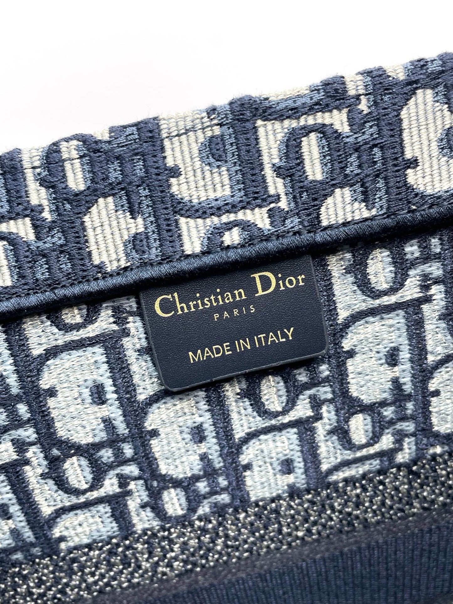 Christian Dior Book Tote Bag - Blue Dior Oblique Embroidery