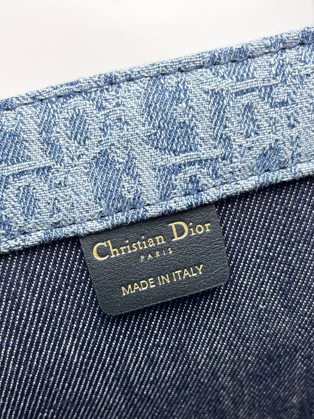 Christian Dior Book Tote Blue Denim Dior Oblique Embroidery Handbag