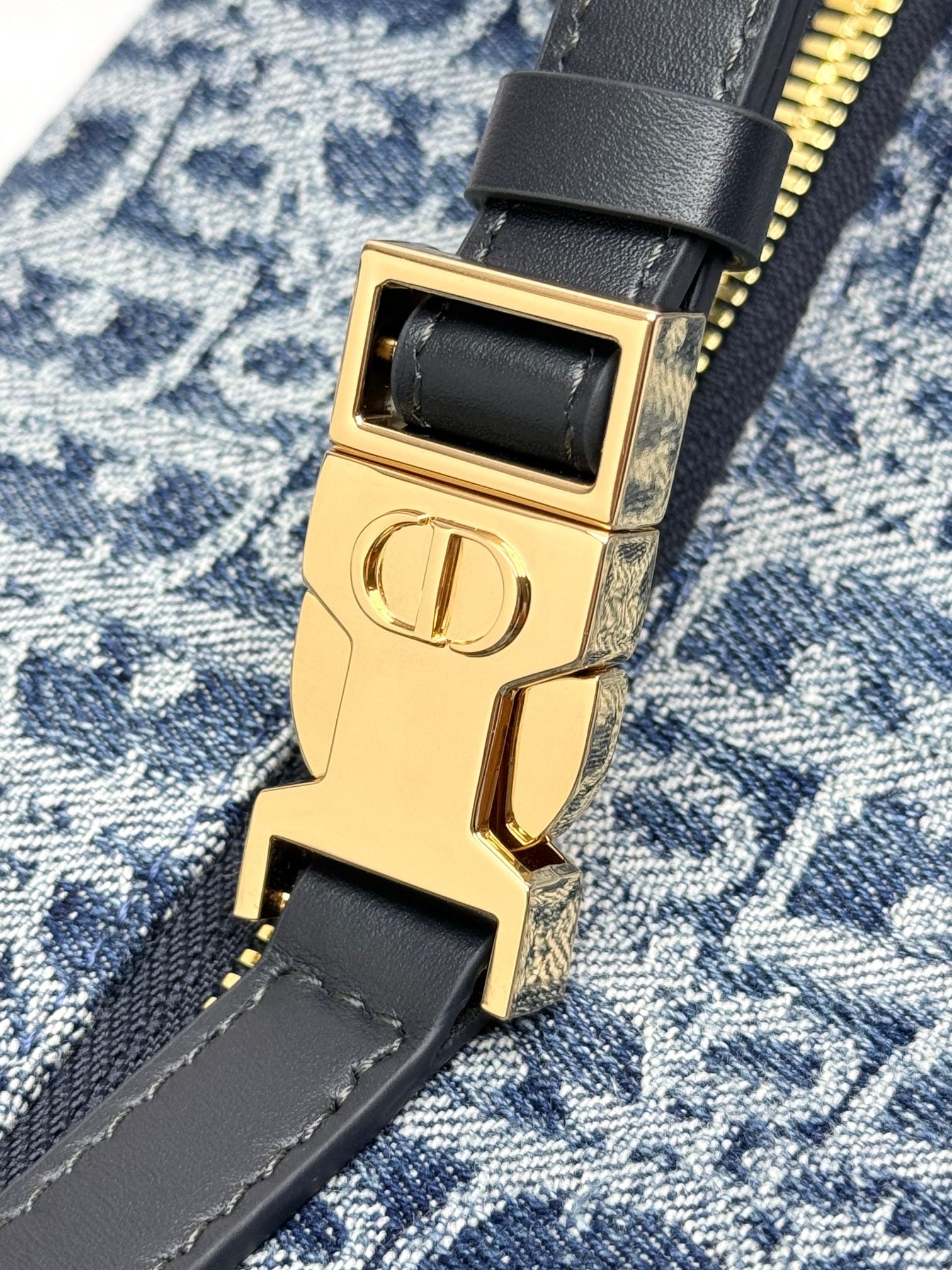 Christian Dior Blue Oblique Jacquard Pouch Shoulder Bag