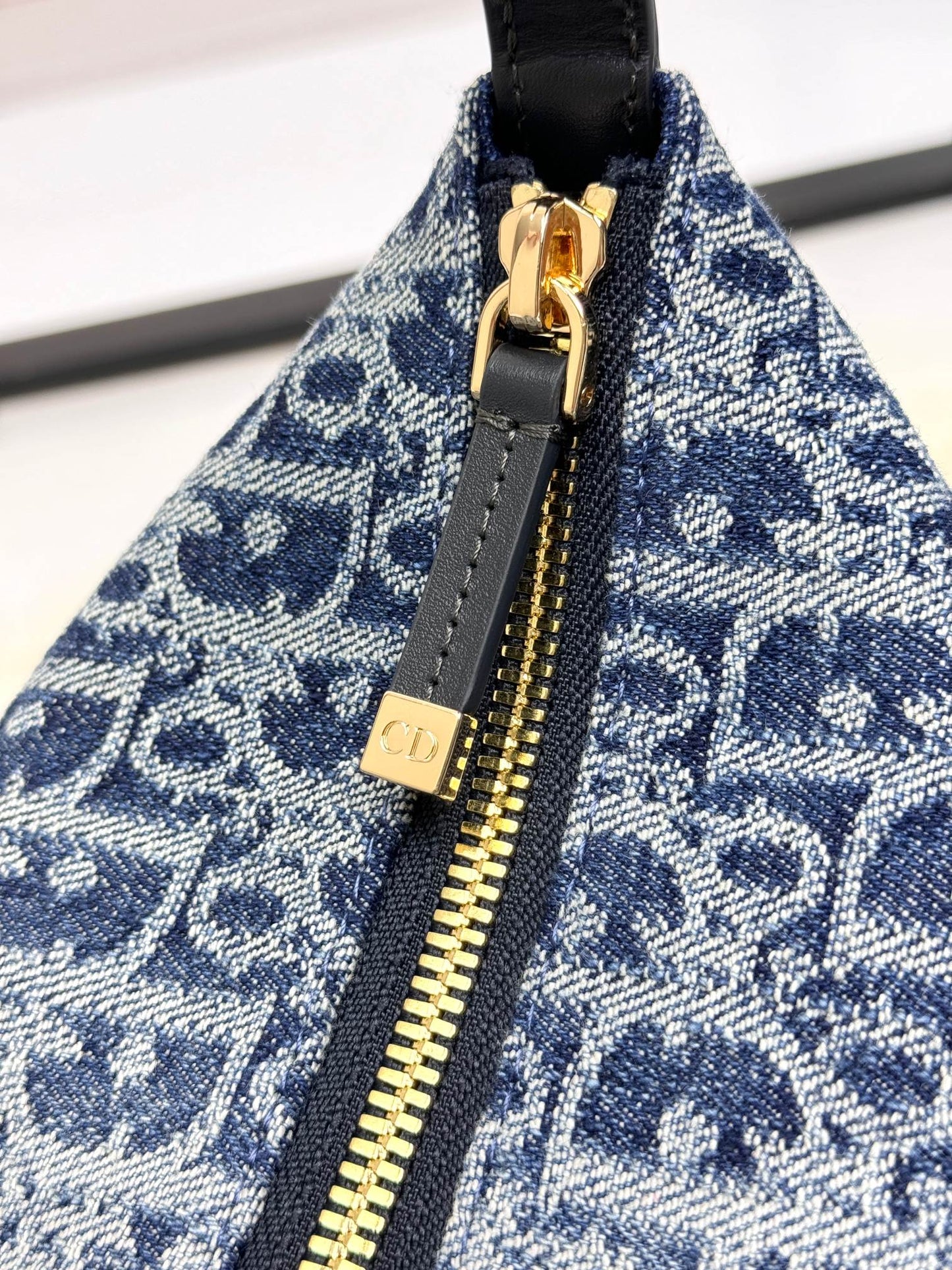 Dior Blue Monogram Jacquard Shoulder Bag with Detachable Crossbody Strap