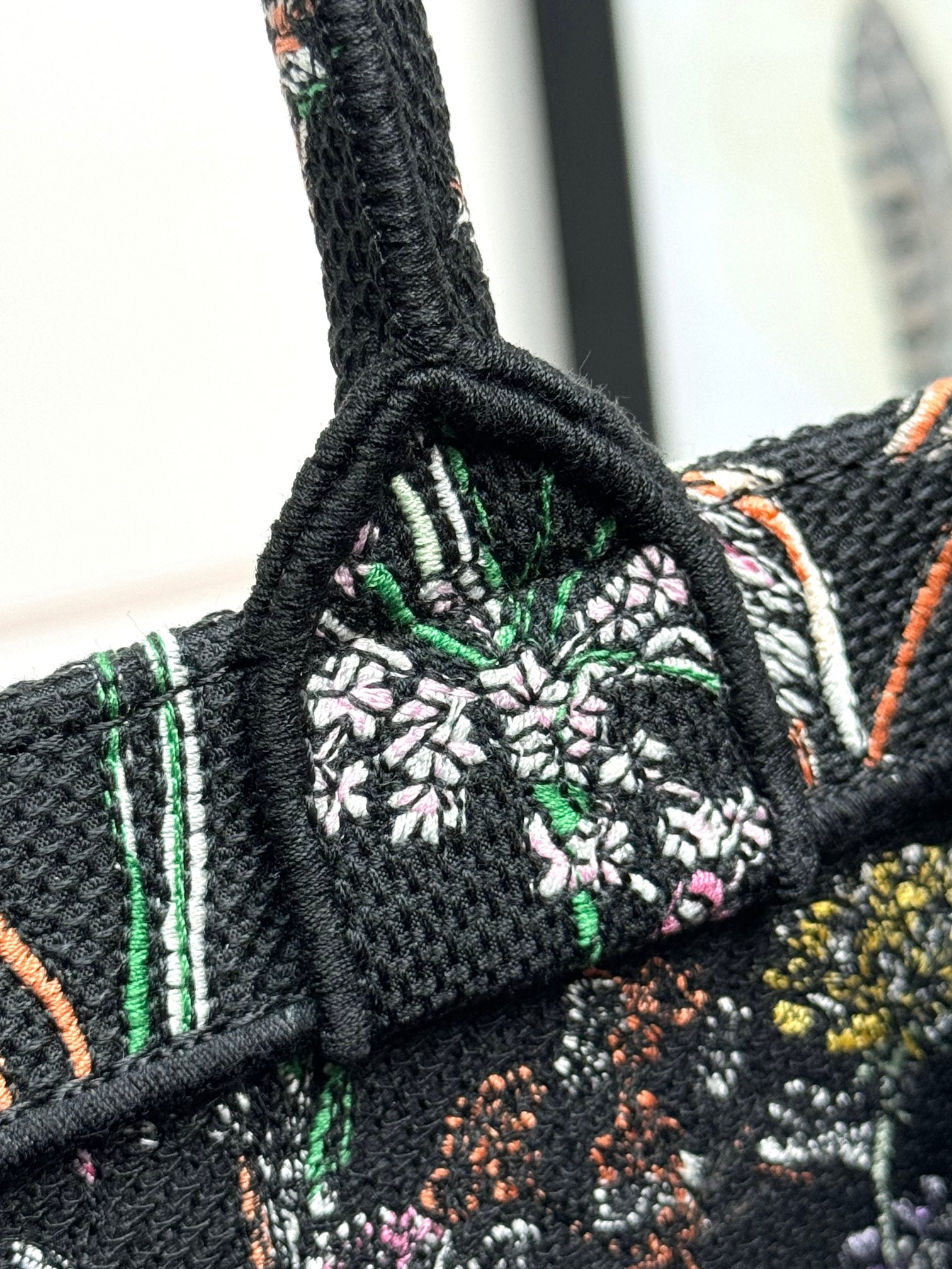 Christian Dior Book Tote Bag with Black Herbarium Embroidery