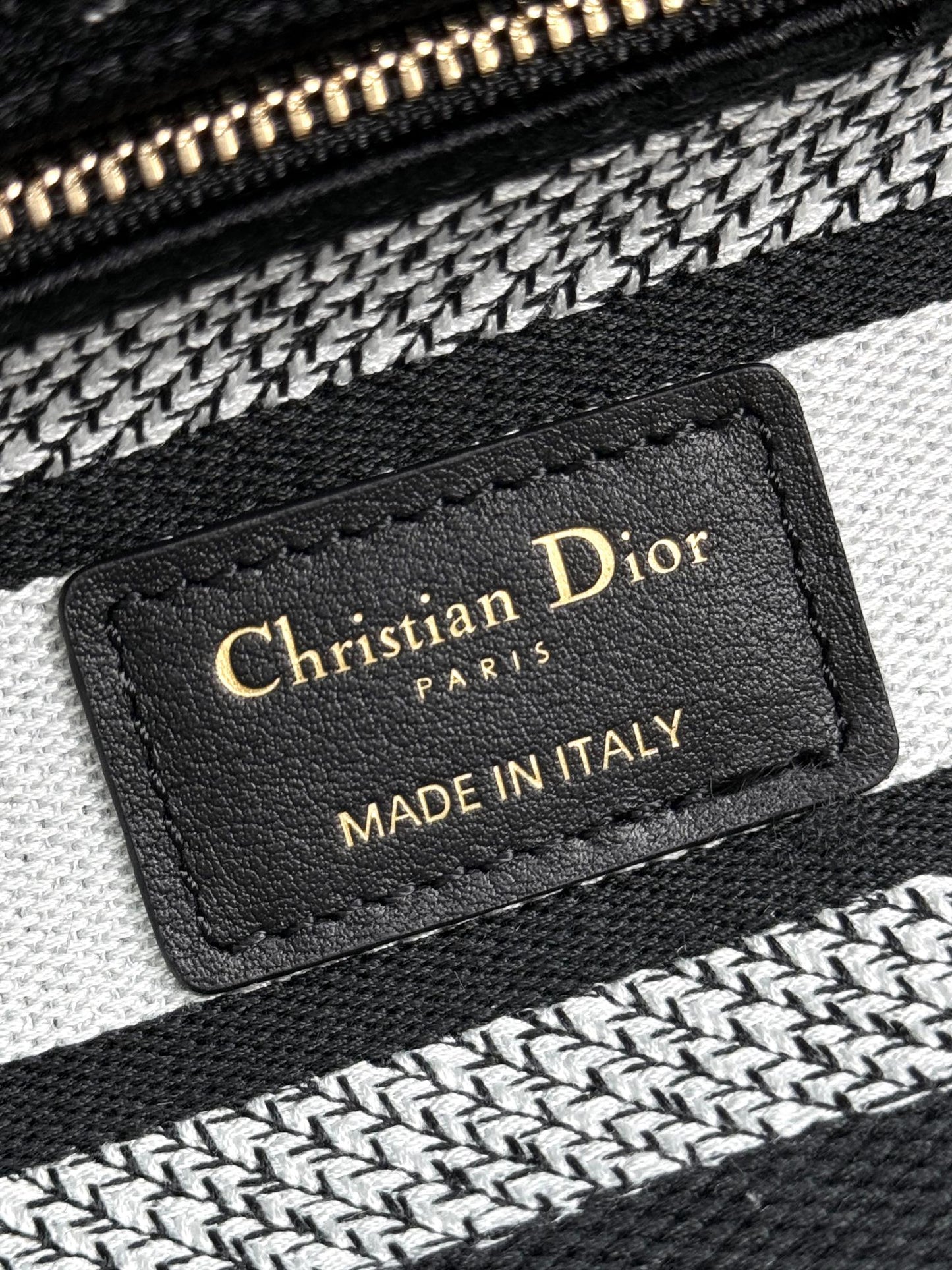 Christian Dior Lady D-Lite Bag - Black Floral Embroidery